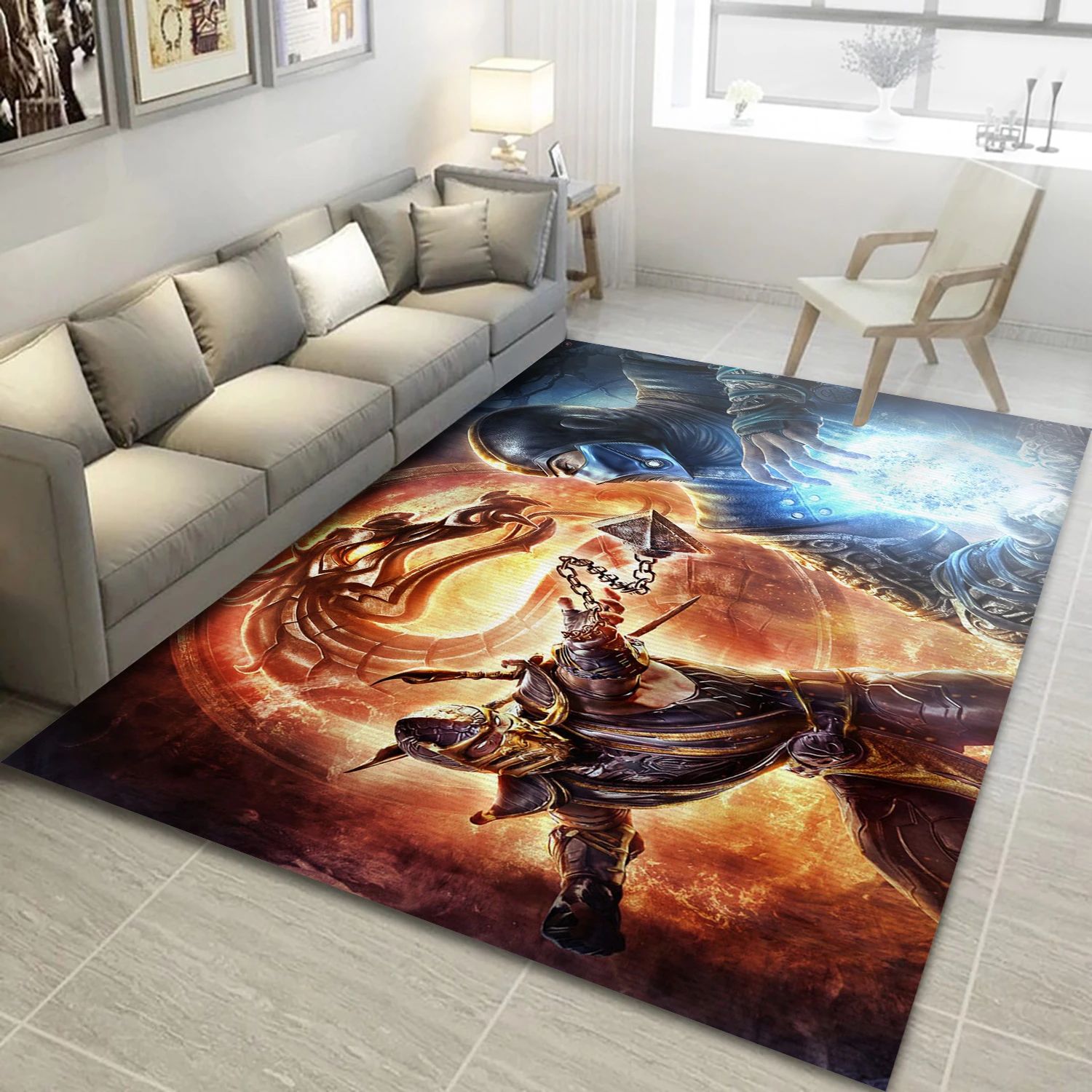 Sub Zero Scorpion Mortal Kombat Video Game Area Rug For Christmas, Bedroom Rug - Family Gift US Decor - Indoor Outdoor Rugs