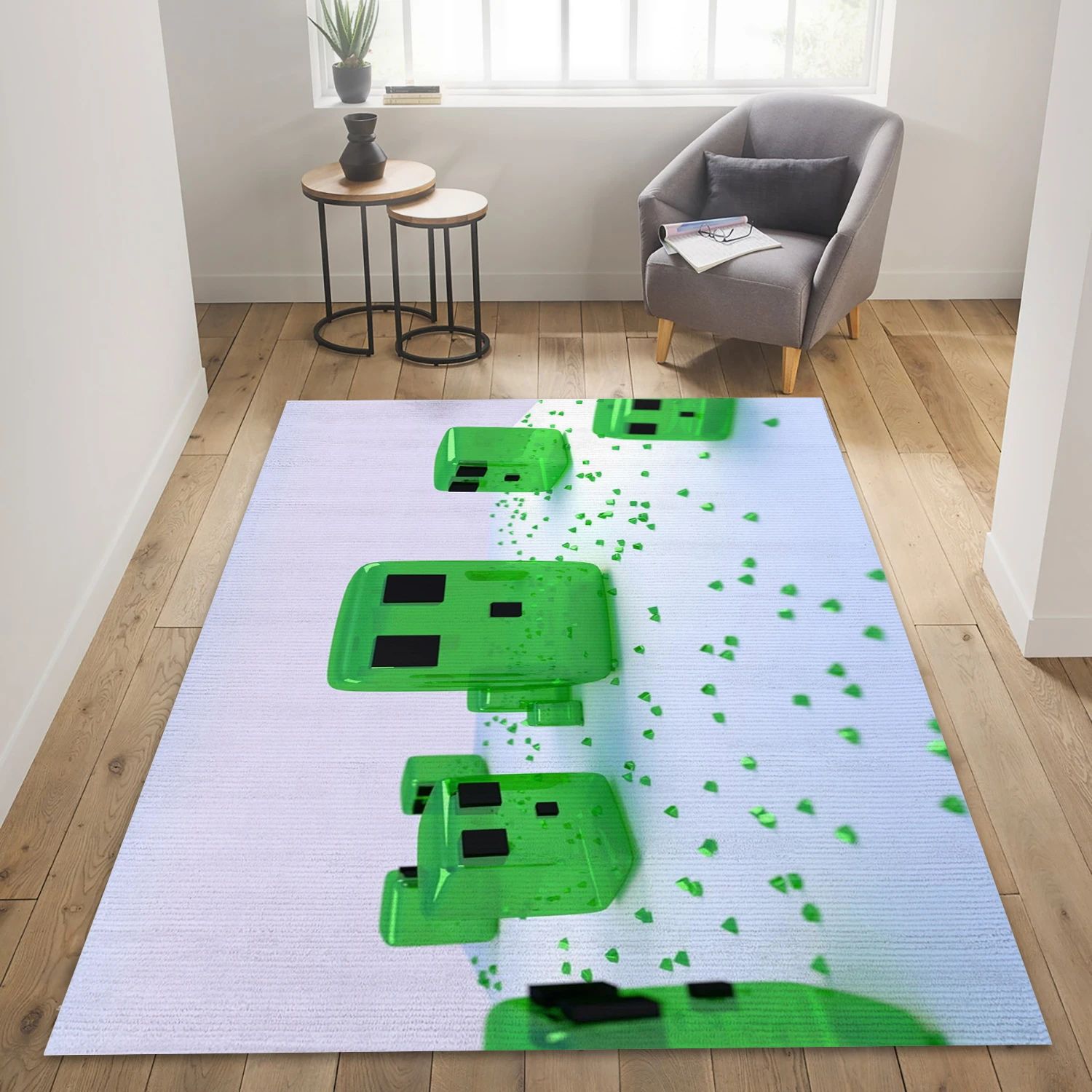 Minecraft Video Game Reangle Rug, Bedroom Rug - Family Gift US Decor - Indoor Outdoor Rugs