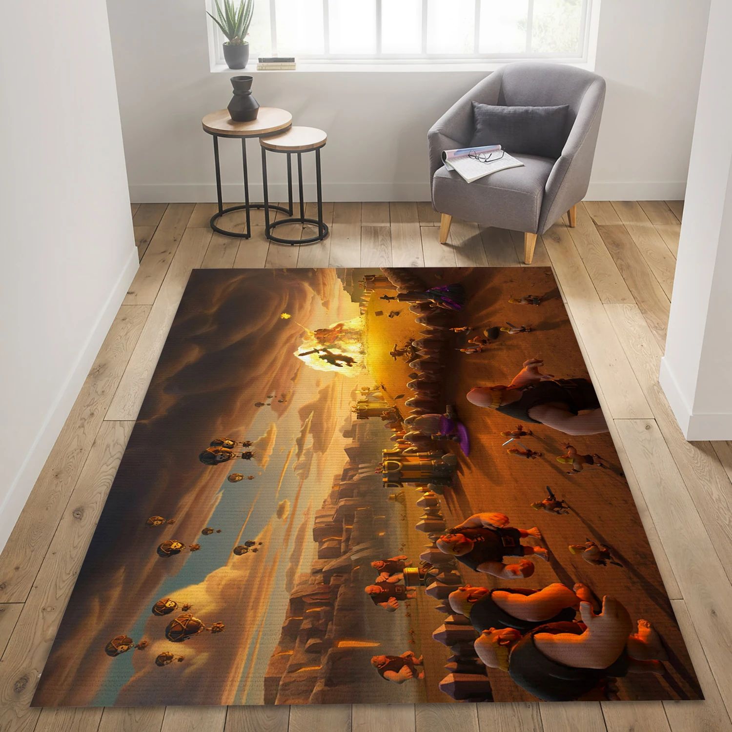 Clash Of Clans Video Game Reangle Rug, Bedroom Rug - Family Gift US Decor - Indoor Outdoor Rugs