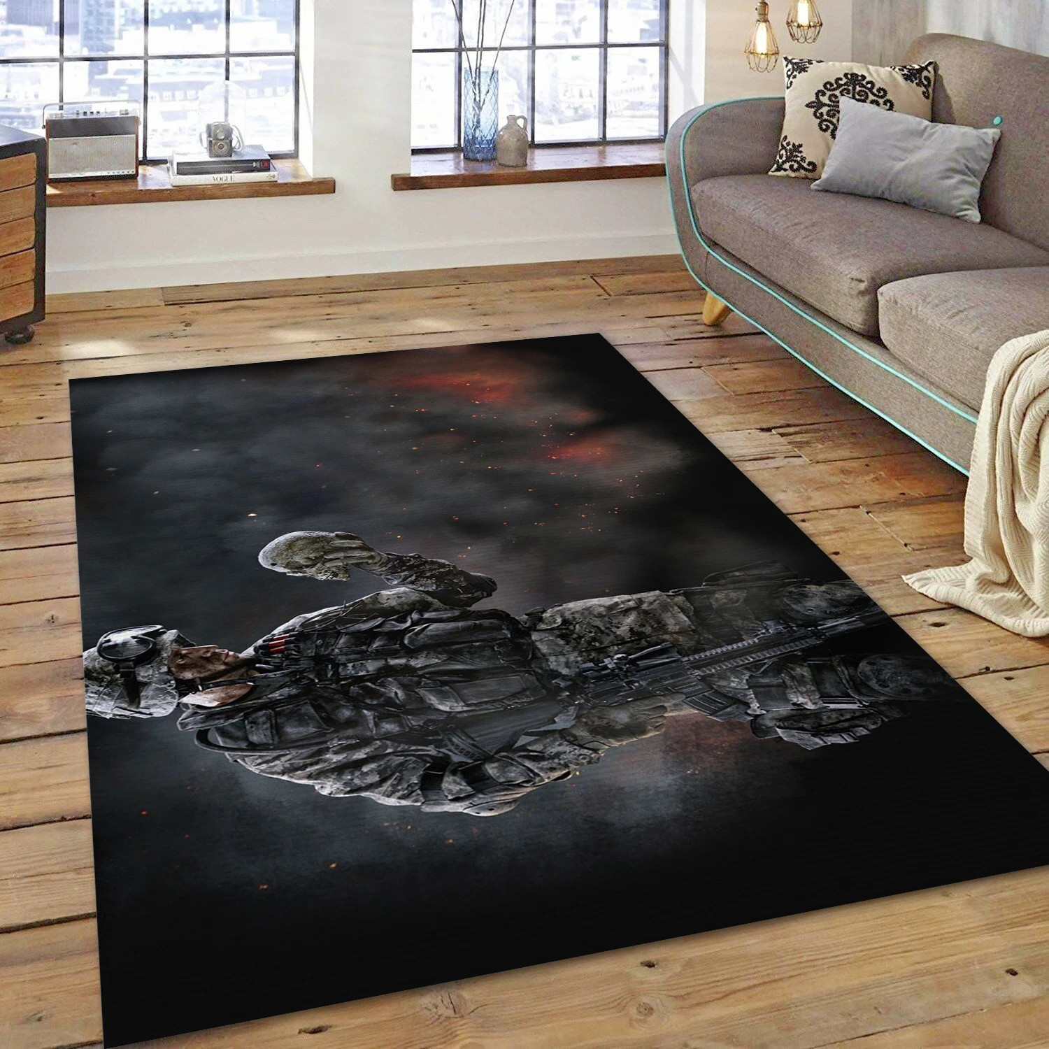 Warface Gaming Area Rug, Area Rug - Christmas Gift Decor - Indoor Outdoor Rugs