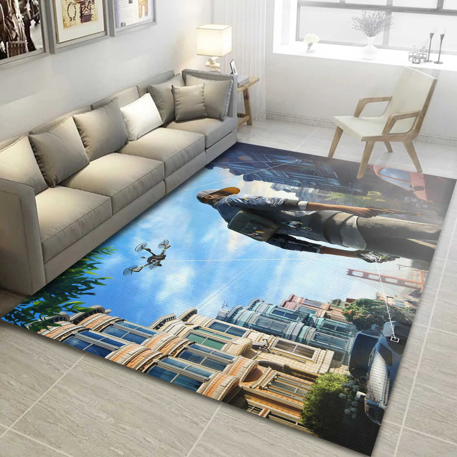 Marcus Video Game Reangle Rug, Area Rug - US Decor - Indoor Outdoor Rugs