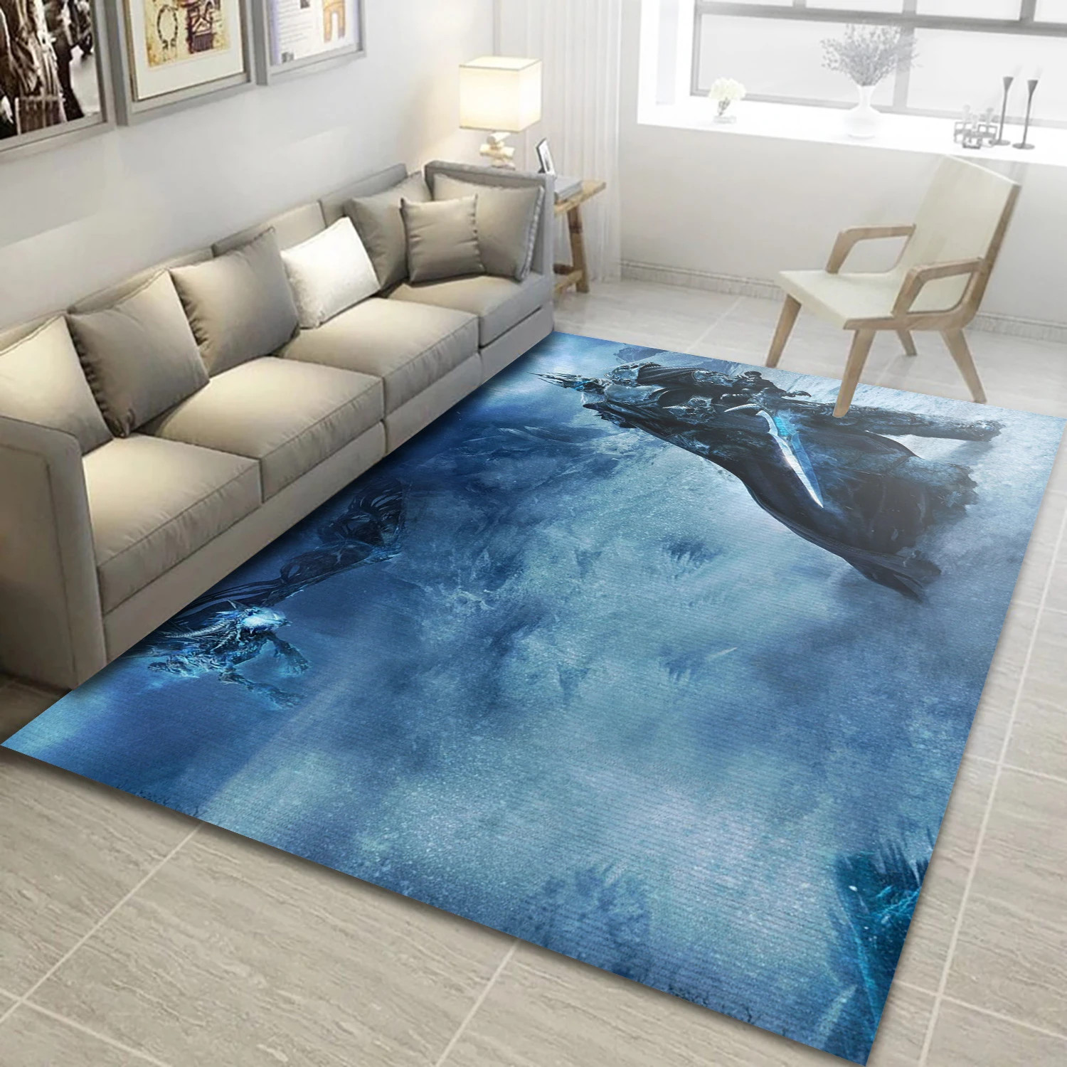 Lich King Gaming Area Rug, Living Room Rug - Home Decor Floor Decor - Indoor Outdoor Rugs