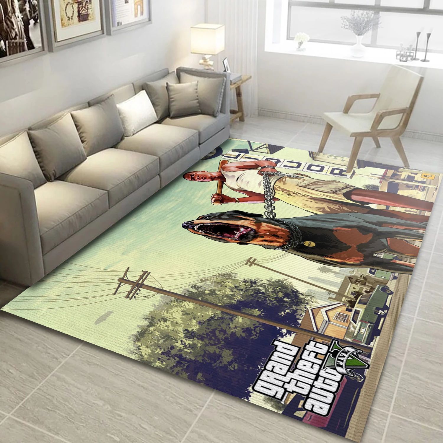 Gta V Gangster Game Area Rug Carpet, Living Room Rug - Family Gift US Decor - Indoor Outdoor Rugs