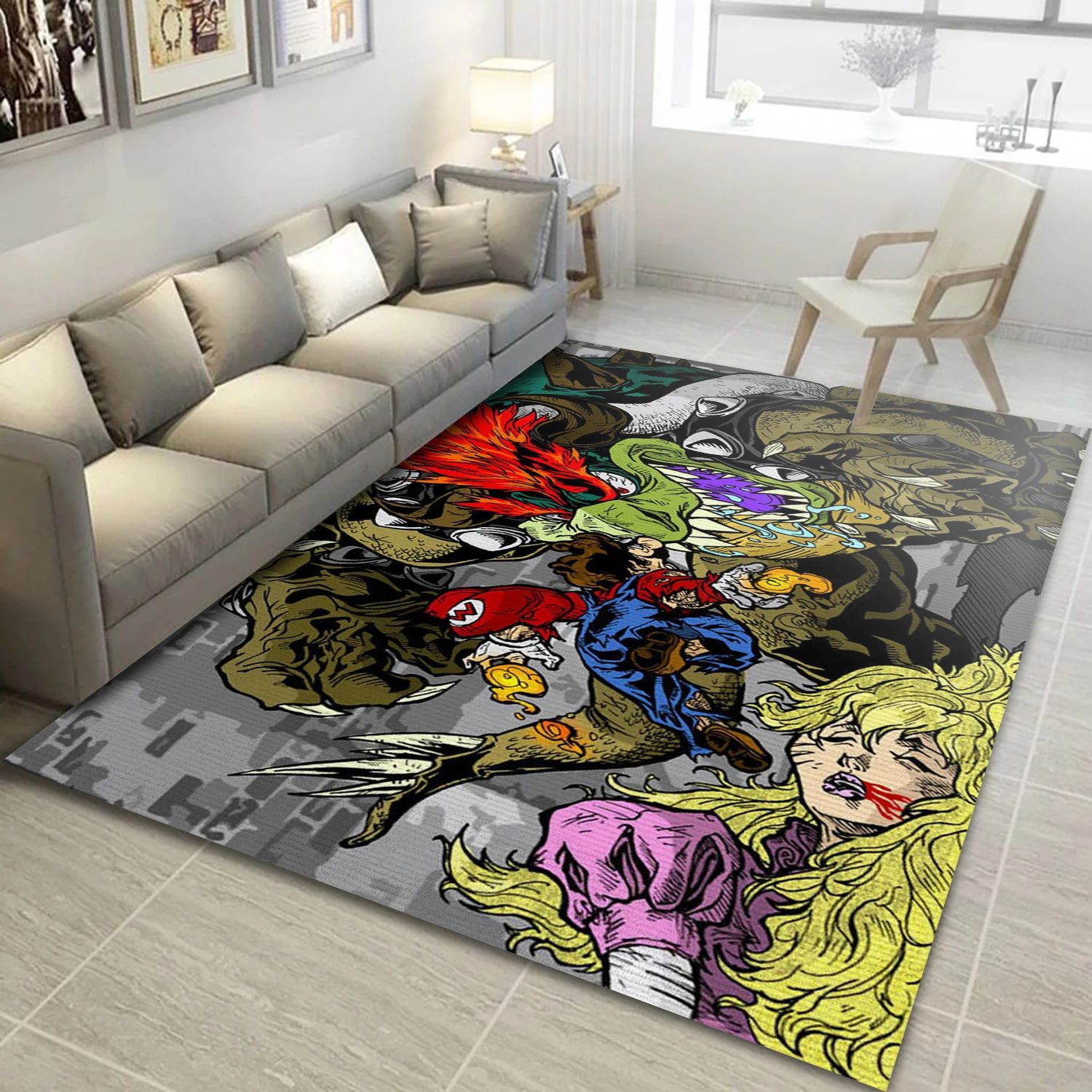 Mario Game Area Rug Carpet, Bedroom Rug - Home Decor Floor Decor - Indoor Outdoor Rugs