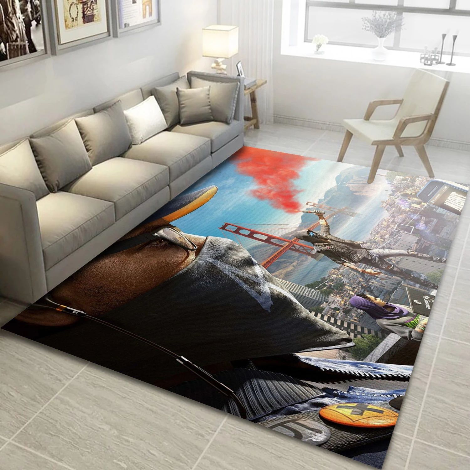 Watch Dogs 827 Gaming Area Rug, Area Rug - Christmas Gift Decor - Indoor Outdoor Rugs