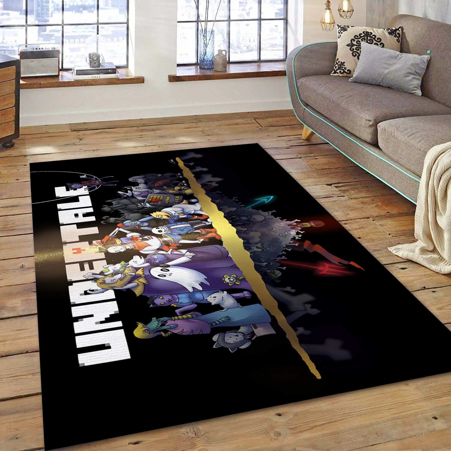 Chara Undertale Video Game Reangle Rug, Living Room Rug - Home Decor Floor Decor - Indoor Outdoor Rugs