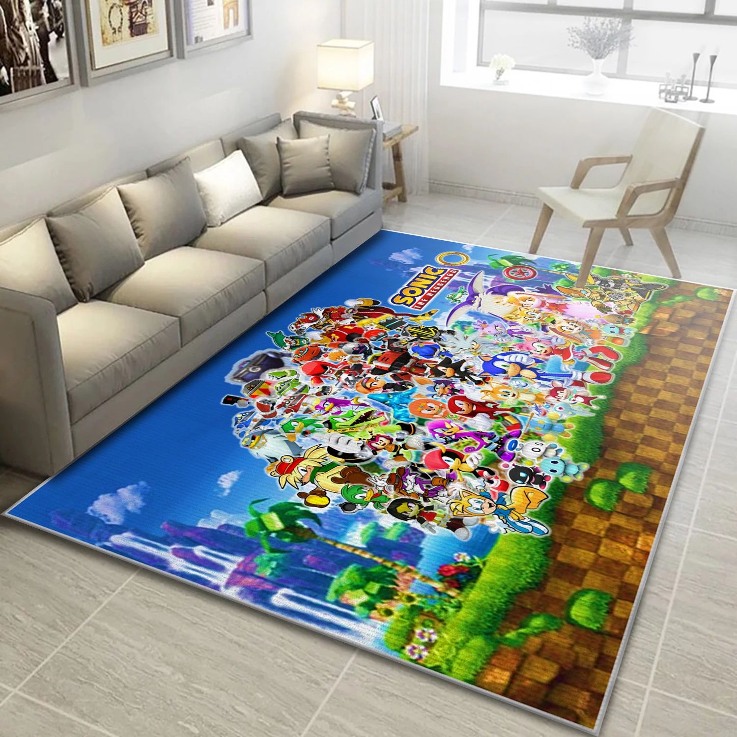 Cream The Rabbit Game Area Rug Carpet, Area Rug - Family Gift US Decor - Indoor Outdoor Rugs