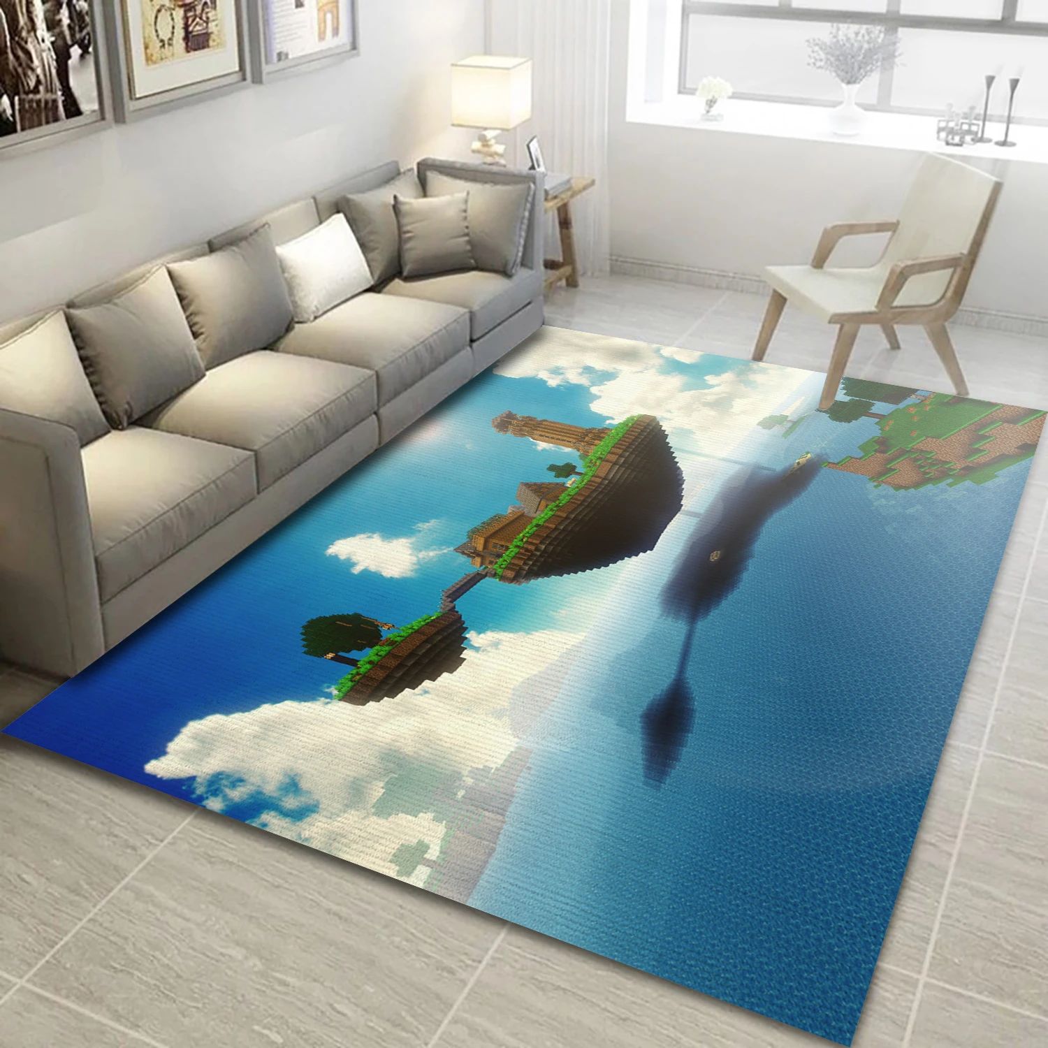 Minecraft Video Game Area Rug Area, Area Rug - Family Gift US Decor - Indoor Outdoor Rugs