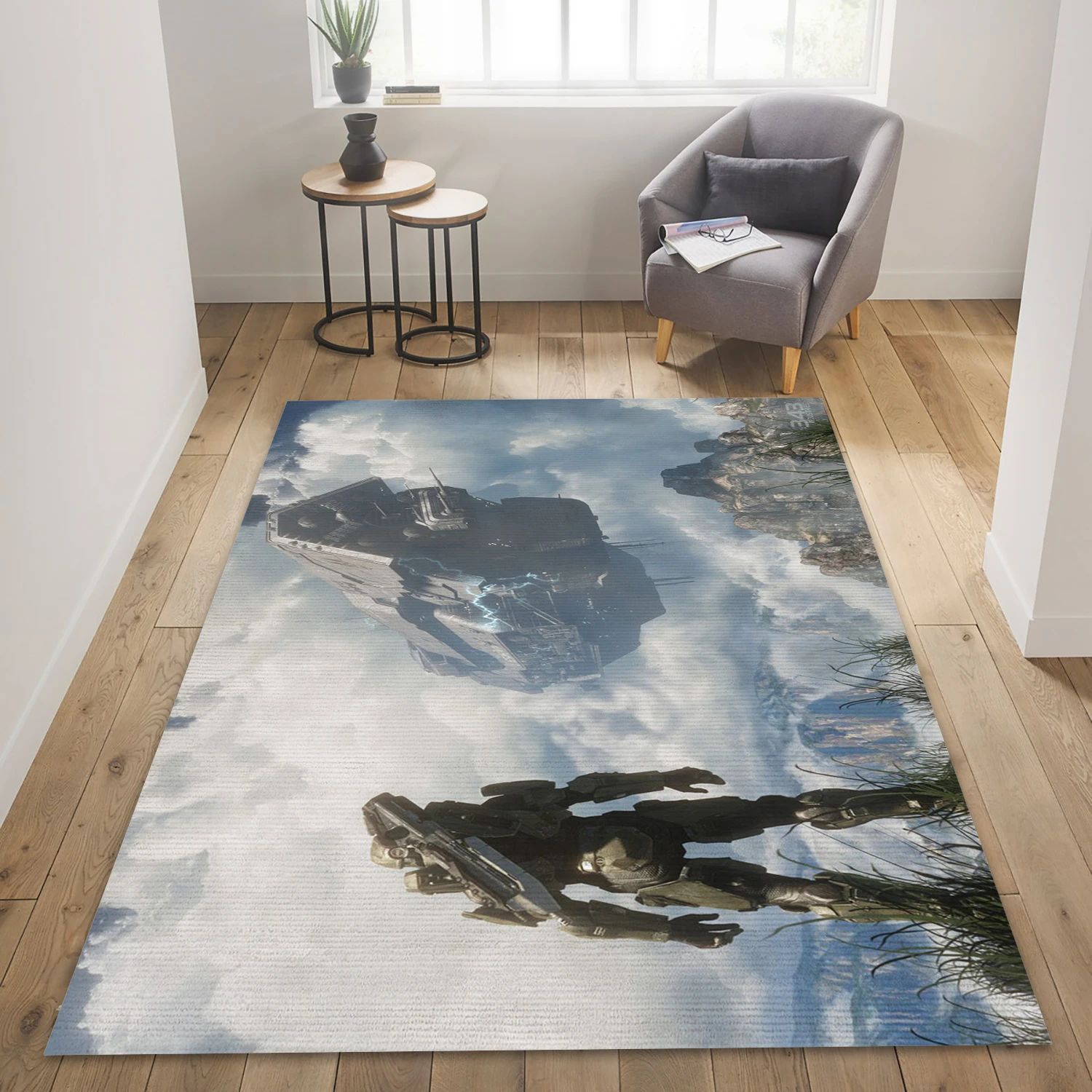 Masterchief Unsc Infinity Video Game Area Rug For Christmas, Bedroom Rug - Family Gift US Decor - Indoor Outdoor Rugs