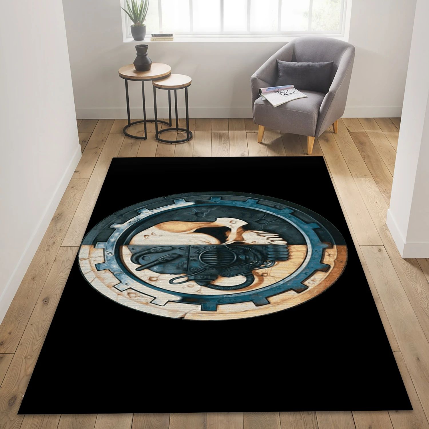 Deus Est Machina Video Game Reangle Rug, Area Rug - Christmas Gift Decor - Indoor Outdoor Rugs