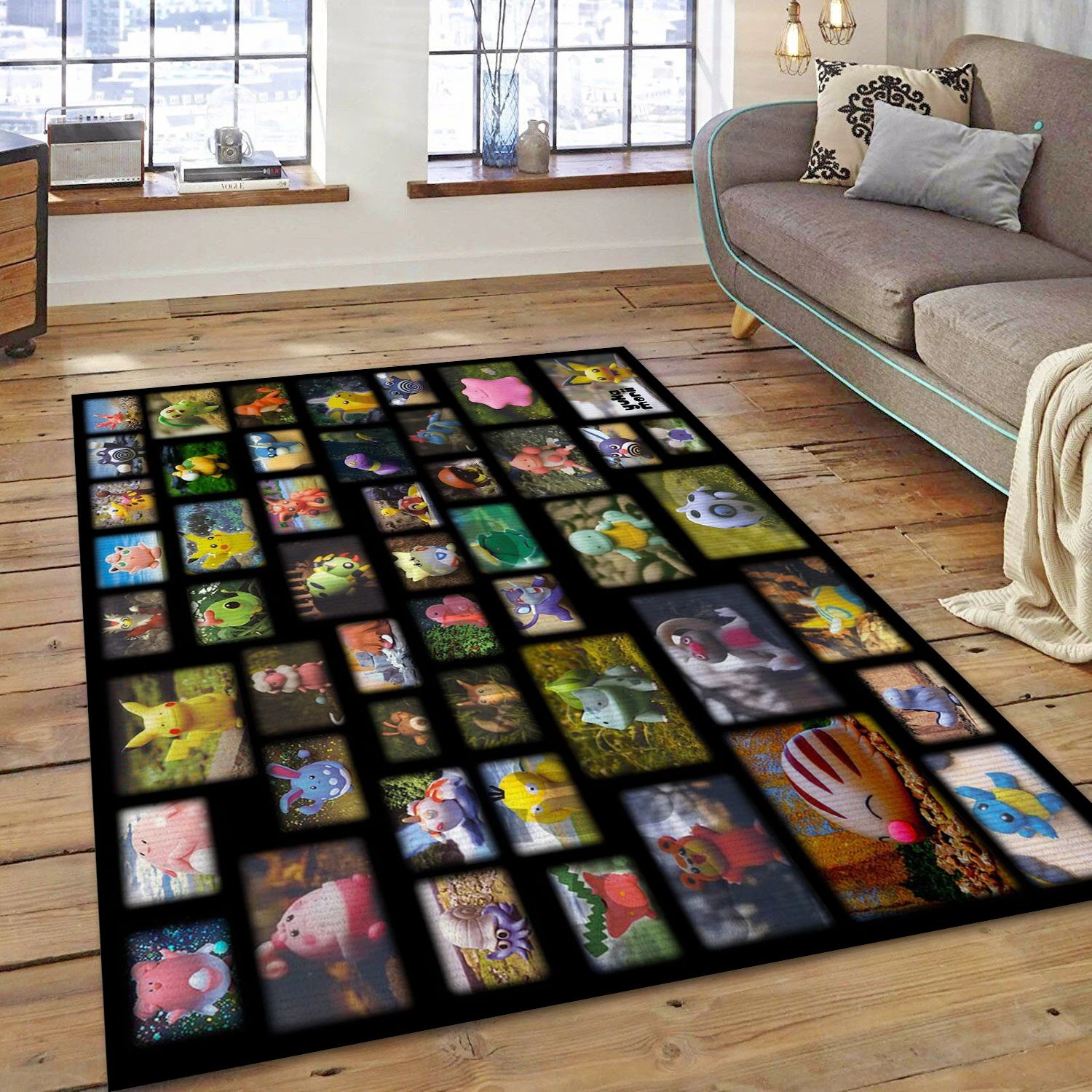 Pokemon Collection Video Game Reangle Rug, Living Room Rug - Family Gift US Decor - Indoor Outdoor Rugs