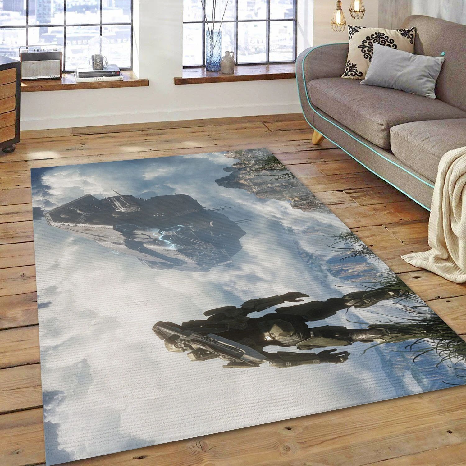 Masterchief Unsc Infinity Video Game Area Rug For Christmas, Bedroom Rug - Family Gift US Decor - Indoor Outdoor Rugs