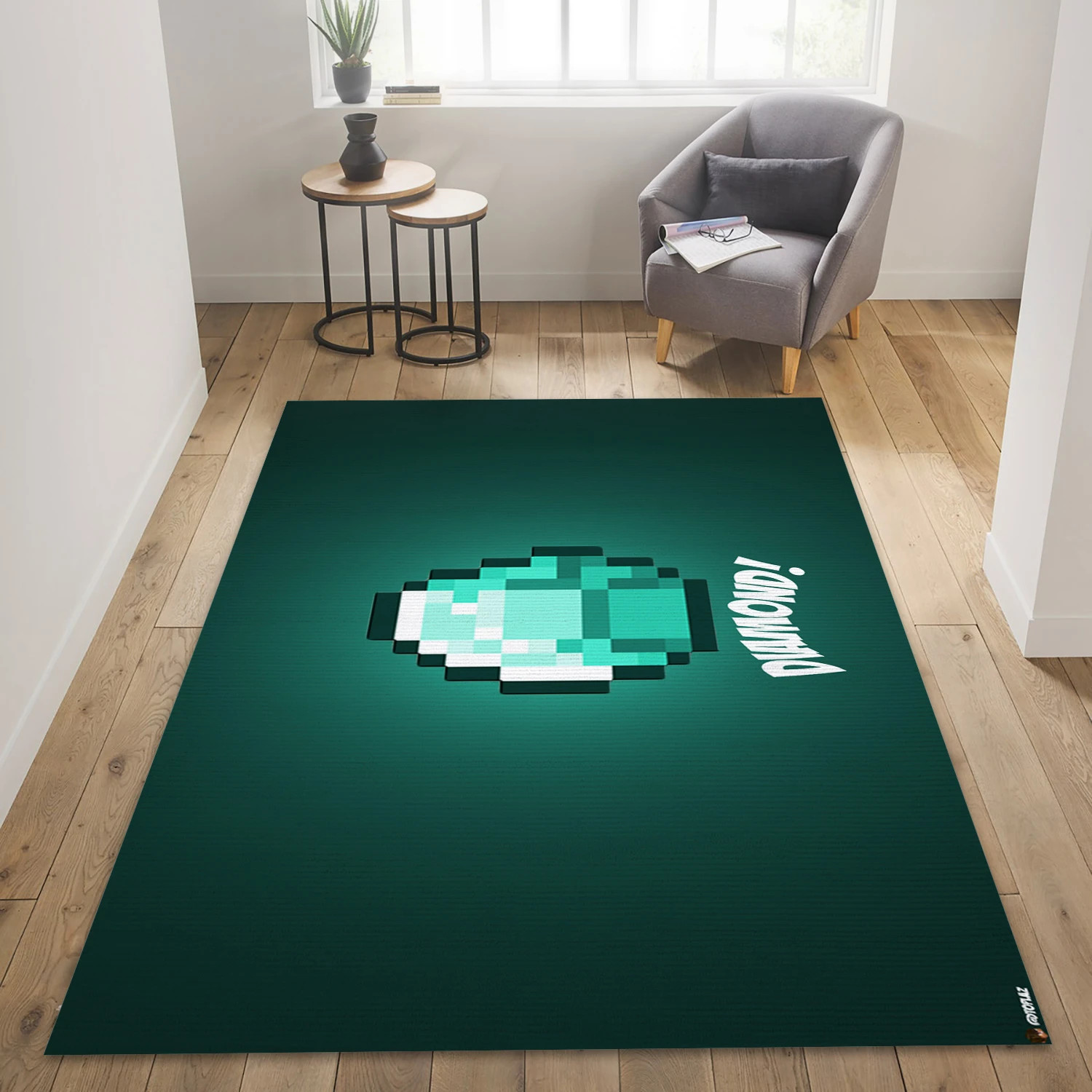 Diamond Video Game Area Rug Area, Bedroom Rug - Family Gift US Decor - Indoor Outdoor Rugs