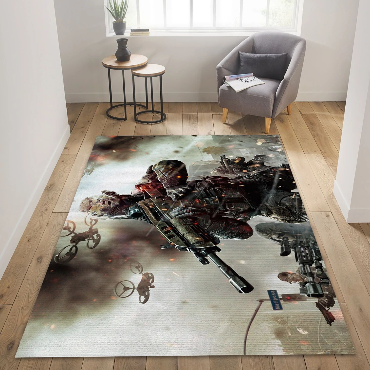 Soldier Video Game Reangle Rug, Bedroom Rug - Family Gift US Decor - Indoor Outdoor Rugs