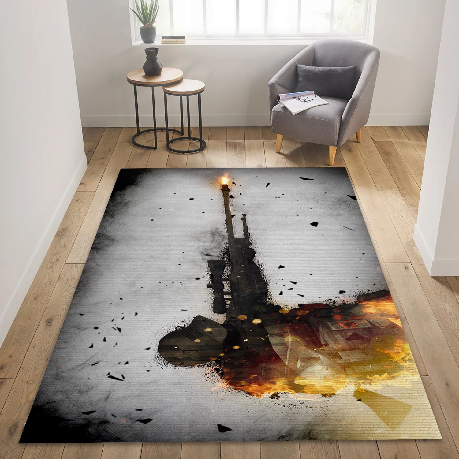 Counter Strike Global Offensive Video Game Area Rug Area, Living Room Rug - US Decor - Indoor Outdoor Rugs