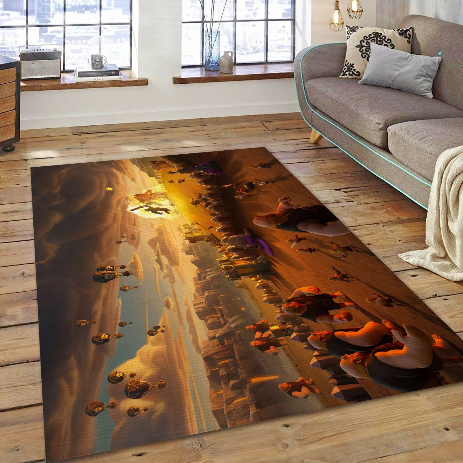 Clash Of Clans Video Game Reangle Rug, Bedroom Rug - Family Gift US Decor - Indoor Outdoor Rugs