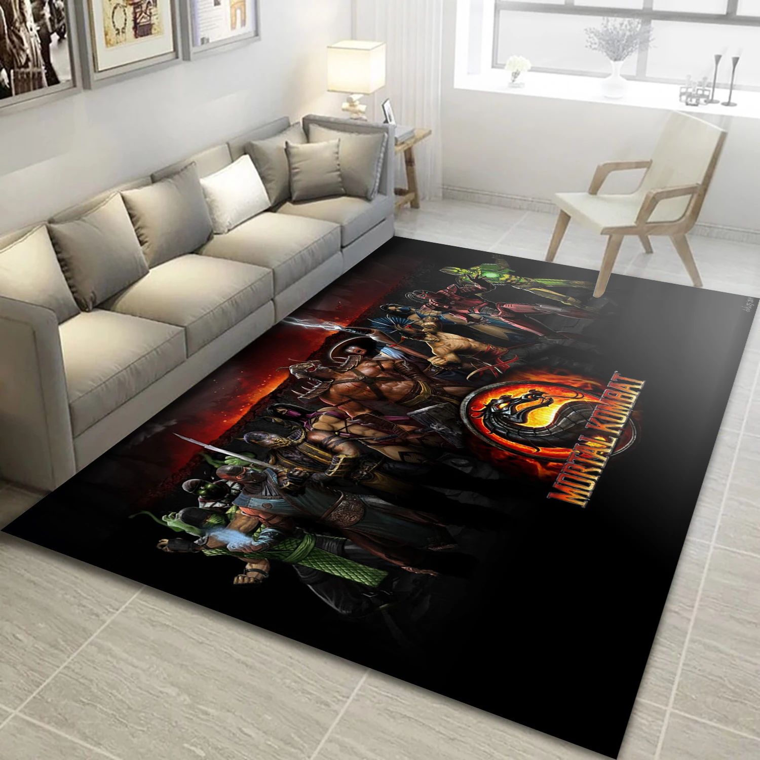 Mortal Kombat Character Video Game Area Rug Area, Living Room Rug - Christmas Gift Decor - Indoor Outdoor Rugs