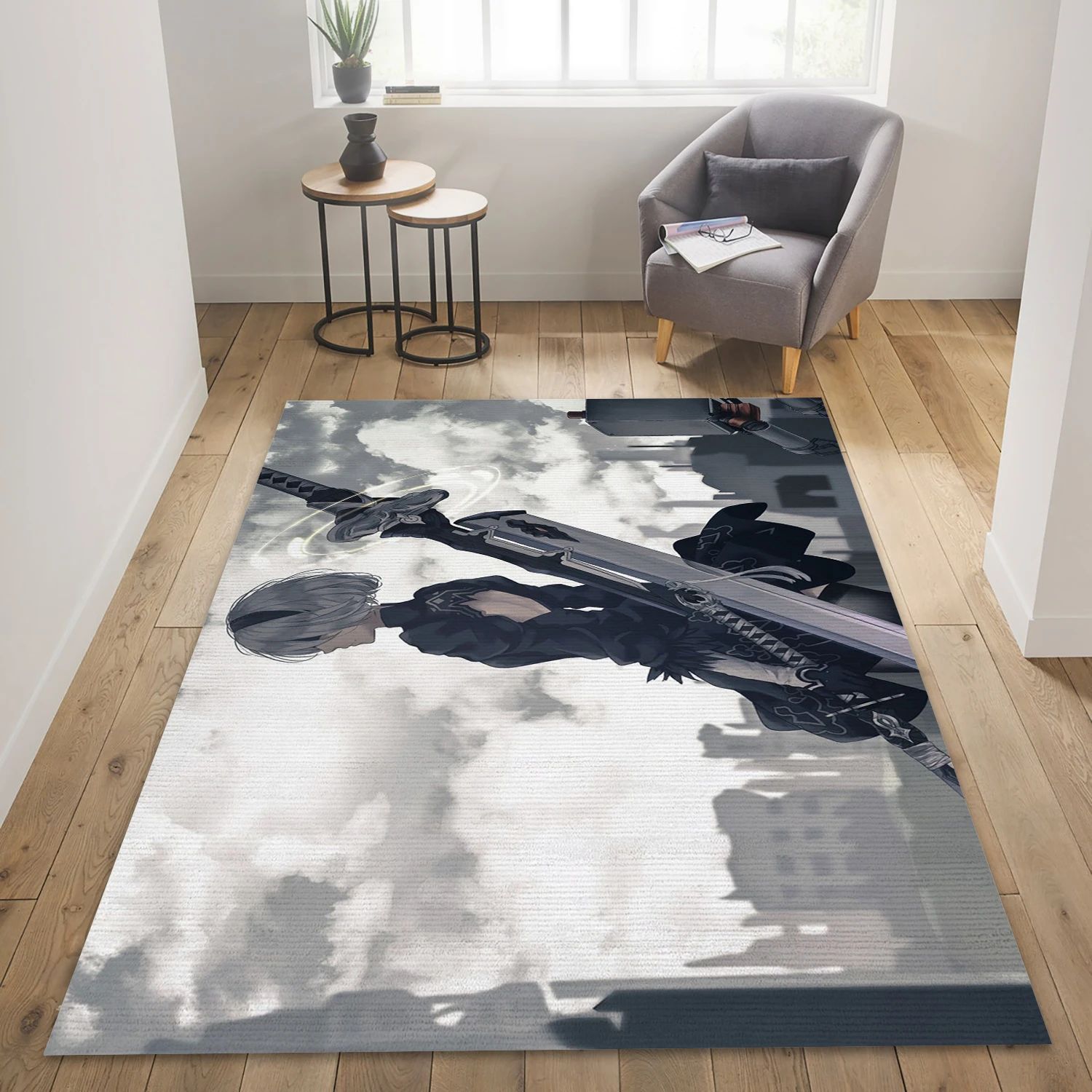 Nier Automata Video Game Area Rug Area, Area Rug - Family Gift US Decor - Indoor Outdoor Rugs