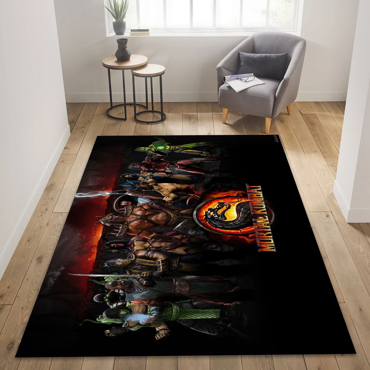 Mortal Kombat Character Video Game Area Rug Area, Living Room Rug - Christmas Gift Decor - Indoor Outdoor Rugs