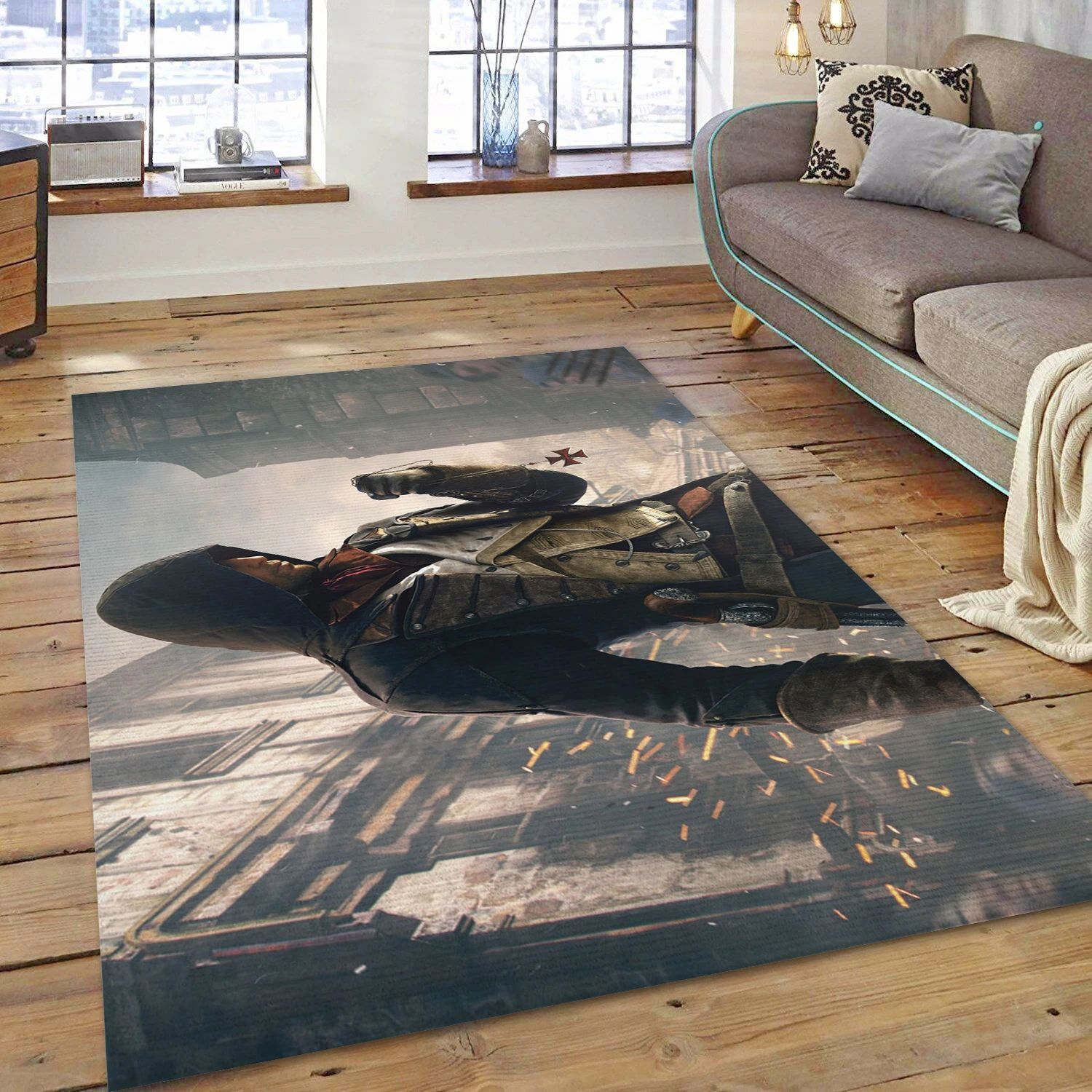 Assassin Amp Templar Love Gaming Area Rug, Bedroom Rug - US Decor - Indoor Outdoor Rugs