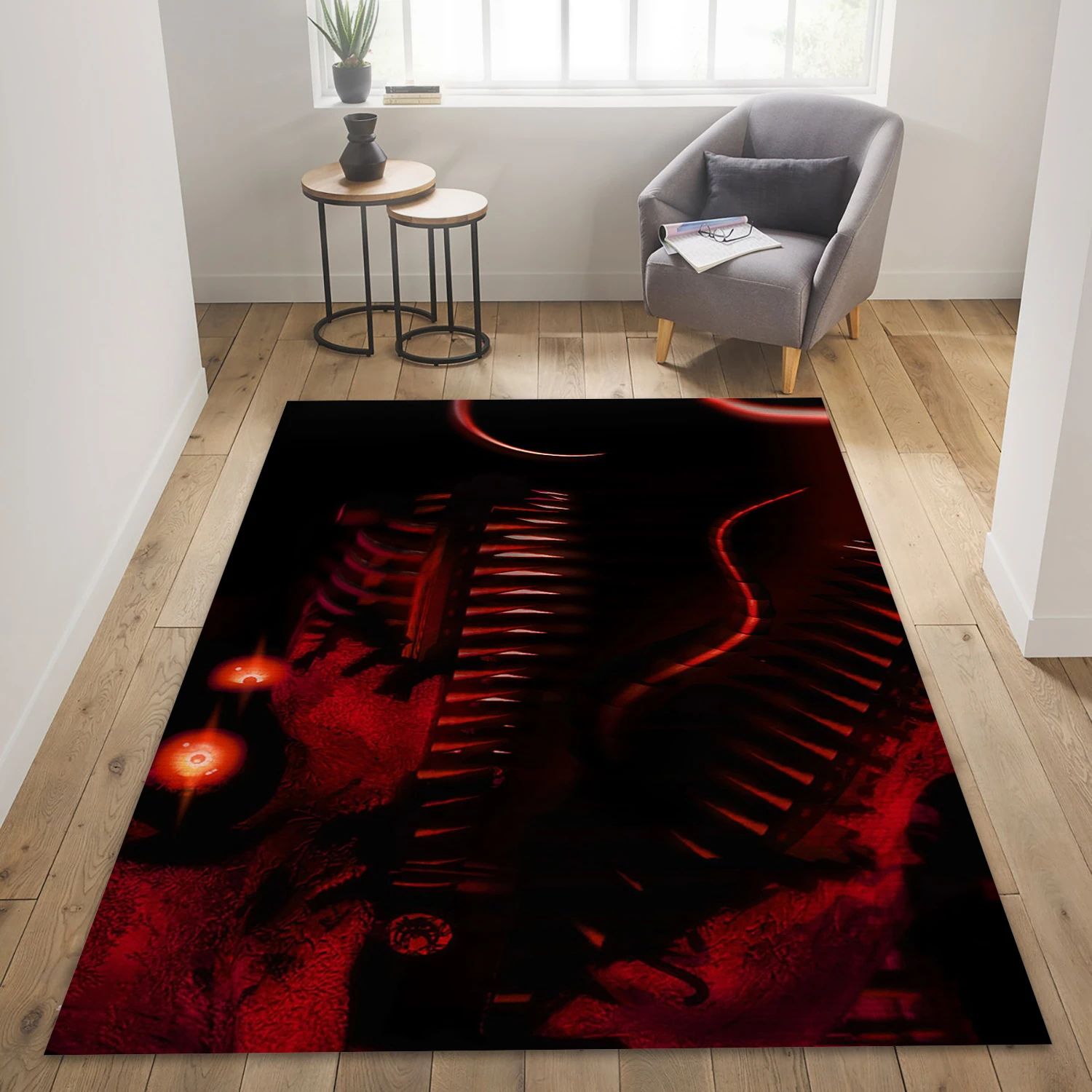 Five Nights At Freddys Nightmare Foxy Video Game Reangle Rug, Living Room Rug - Home Decor Floor Decor - Indoor Outdoor Rugs