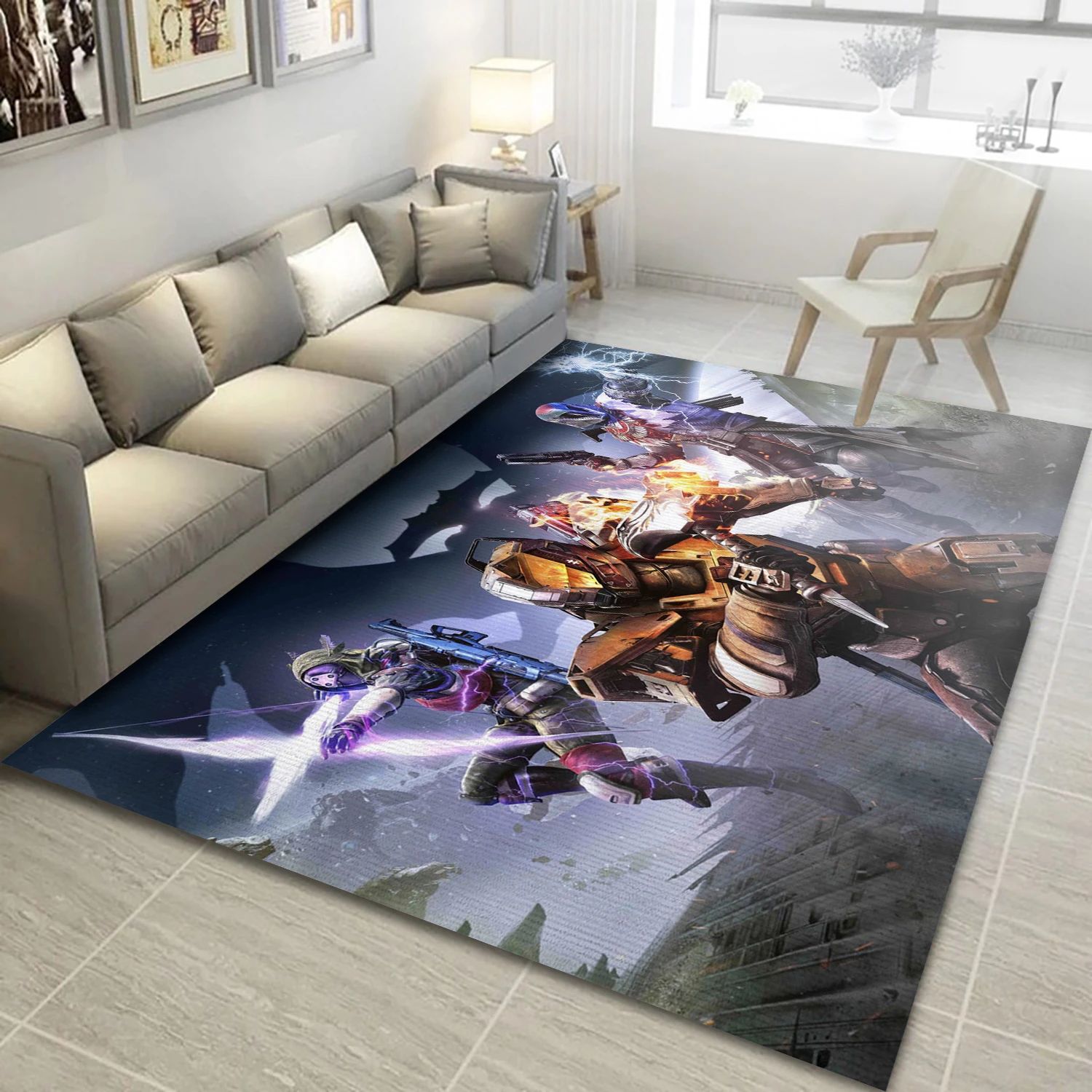 Destiny Video Game Reangle Rug, Living Room Rug - Family Gift US Decor - Indoor Outdoor Rugs