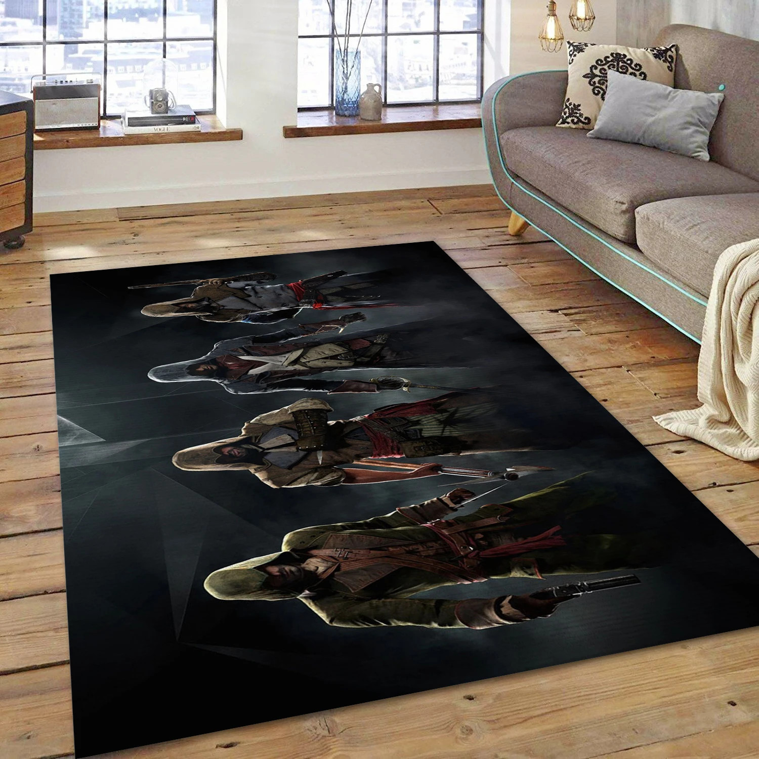 Assassins Creed Unity Gaming Area Rug, Bedroom Rug - Family Gift US Decor - Indoor Outdoor Rugs