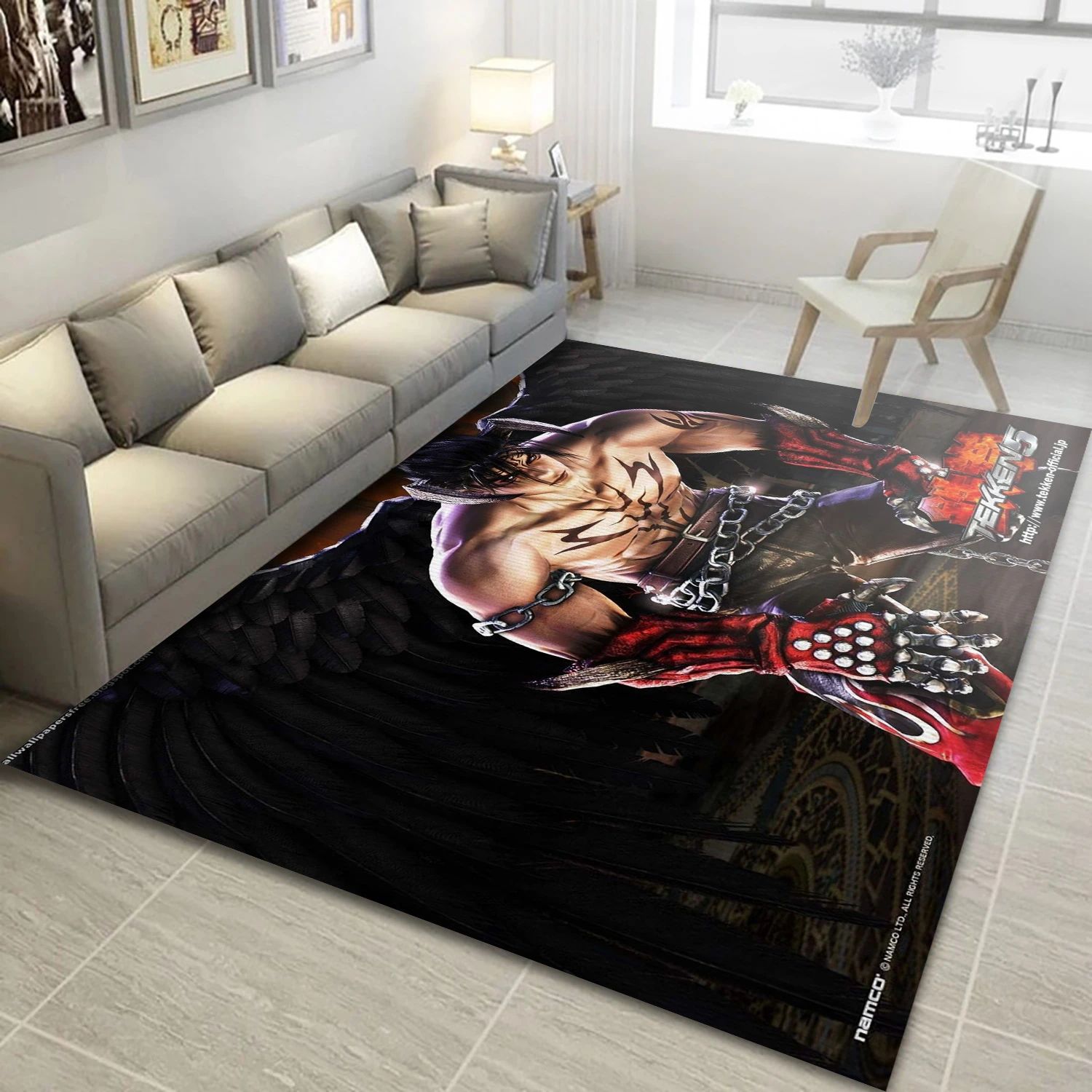 Jin Kazama Video Game Area Rug Area, Living Room Rug - Family Gift US Decor - Indoor Outdoor Rugs