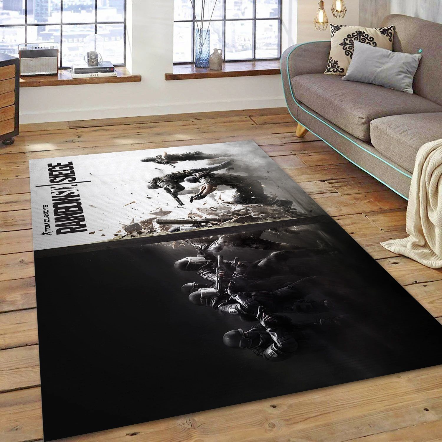 Tom Clancys Rainbow Six Siege Video Game Reangle Rug, Living Room Rug - US Decor - Indoor Outdoor Rugs