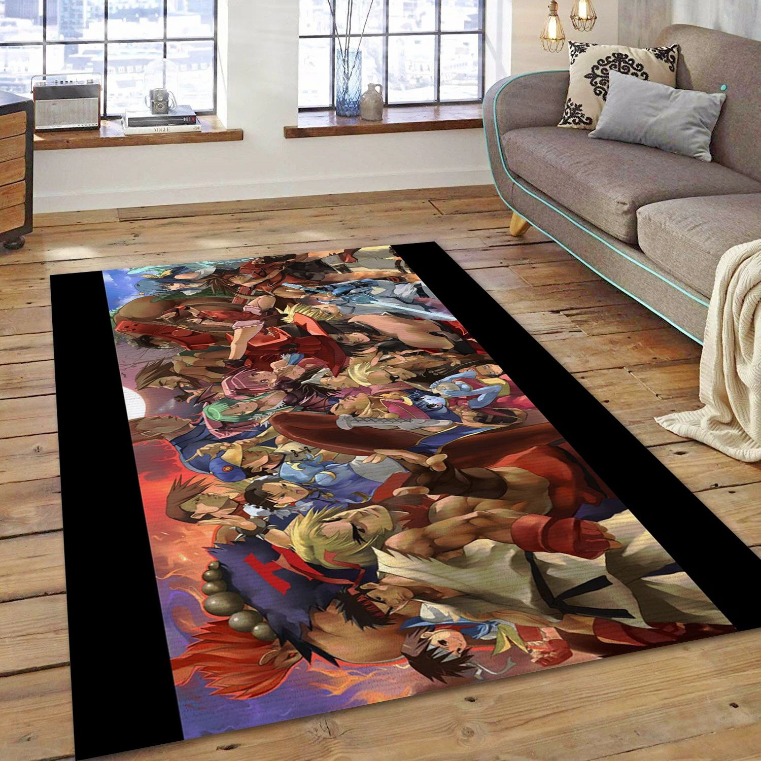 Street Fighter Video Game Reangle Rug, Living Room Rug - Family Gift US Decor - Indoor Outdoor Rugs