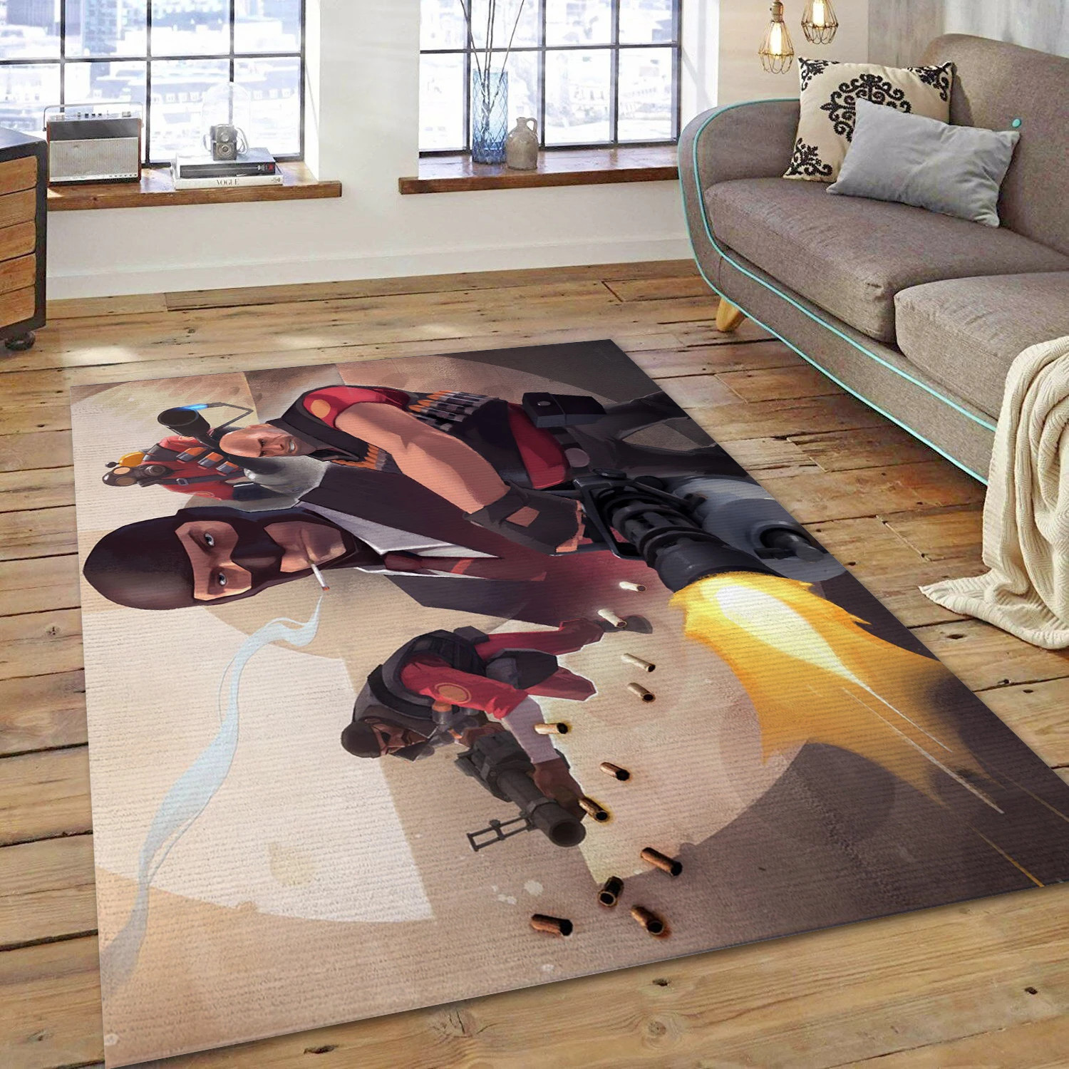 Team Fortress 2 Gaming Area Rug, Living Room Rug - Family Gift US Decor - Indoor Outdoor Rugs