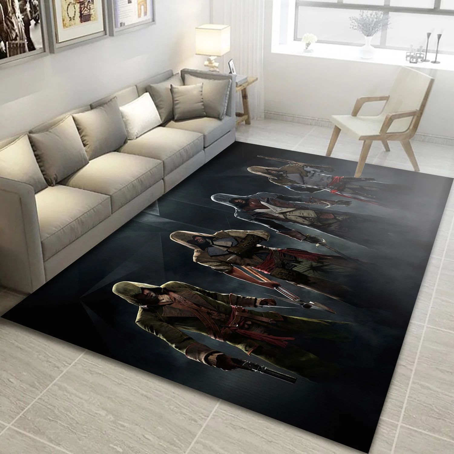 Assassins Creed Unity Gaming Area Rug, Bedroom Rug - Family Gift US Decor - Indoor Outdoor Rugs