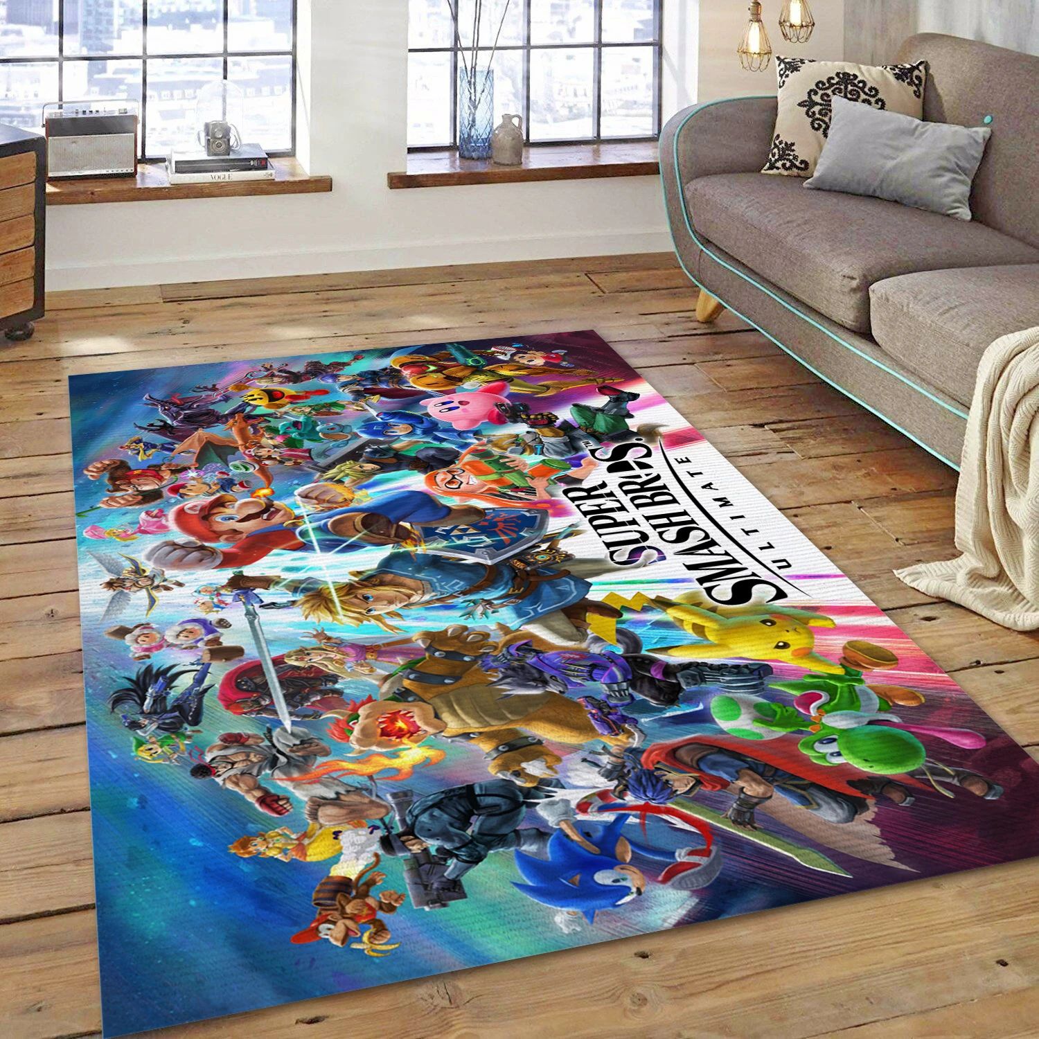 Super Smash Bros Video Game Reangle Rug, Area Rug - US Decor - Indoor Outdoor Rugs