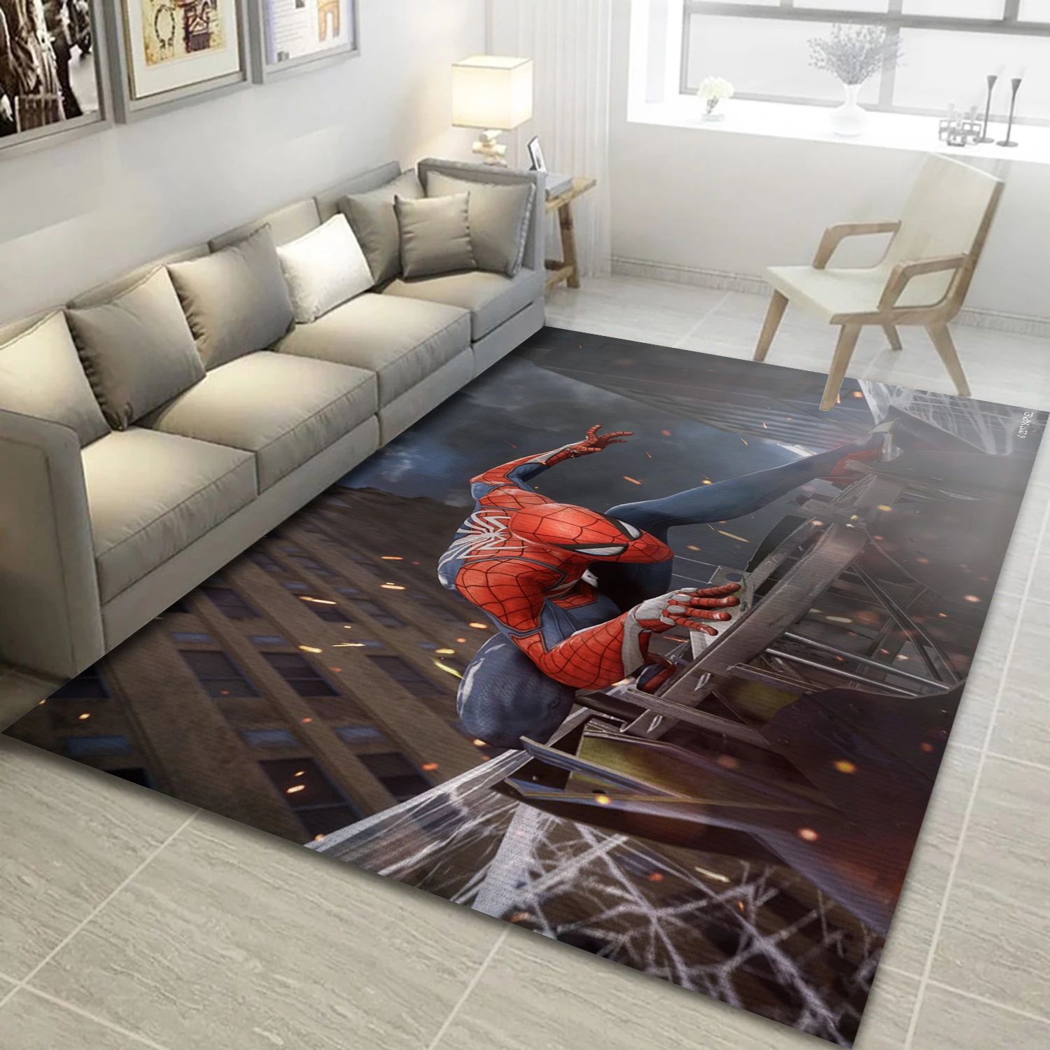 Spider Man Marvel Comics Video Game Area Rug For Christmas, Bedroom Rug - Christmas Gift Decor - Indoor Outdoor Rugs