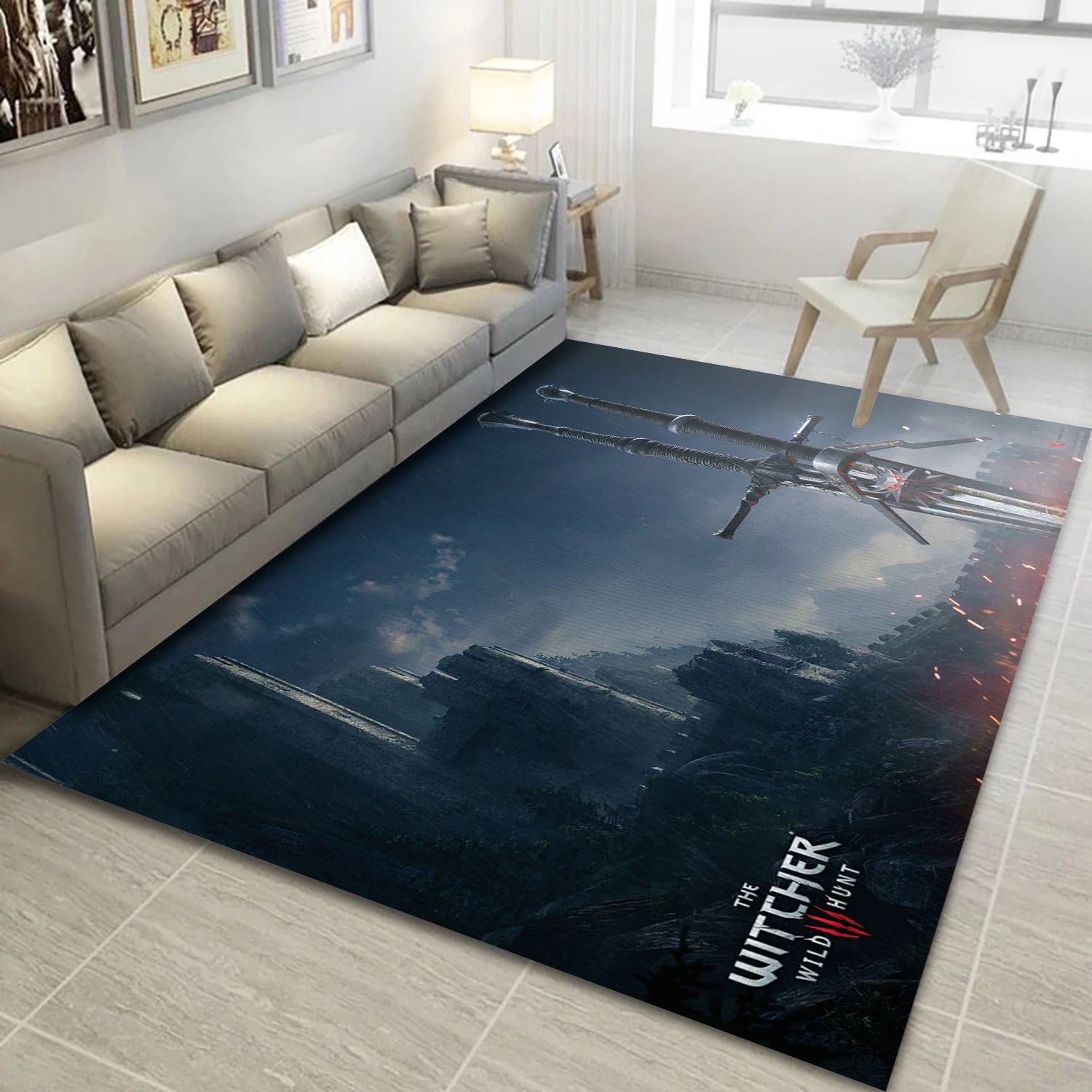 The Witcher 3 Wild Hunt Video Game Area Rug Area, Area Rug - Home Decor Floor Decor - Indoor Outdoor Rugs