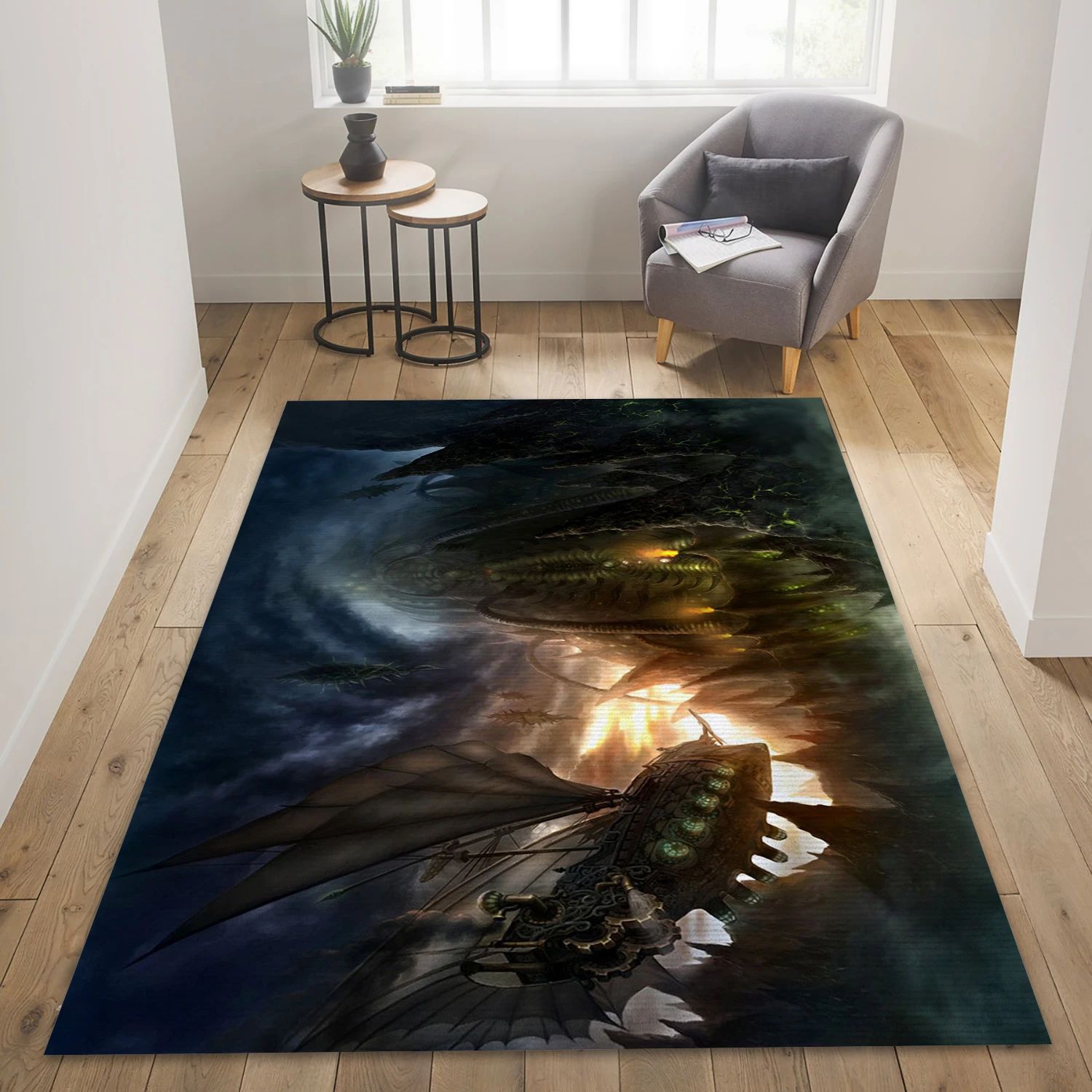 The Aether Seas Video Game Reangle Rug, Area Rug - Christmas Gift Decor - Indoor Outdoor Rugs