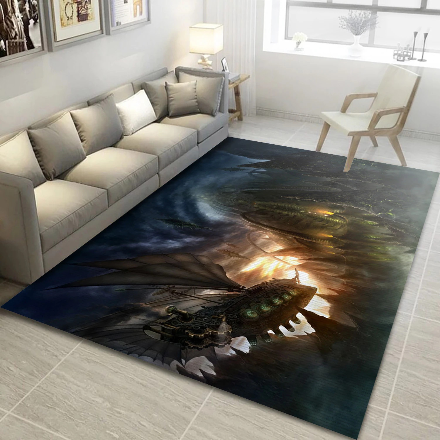 The Aether Seas Video Game Reangle Rug, Area Rug - Christmas Gift Decor - Indoor Outdoor Rugs