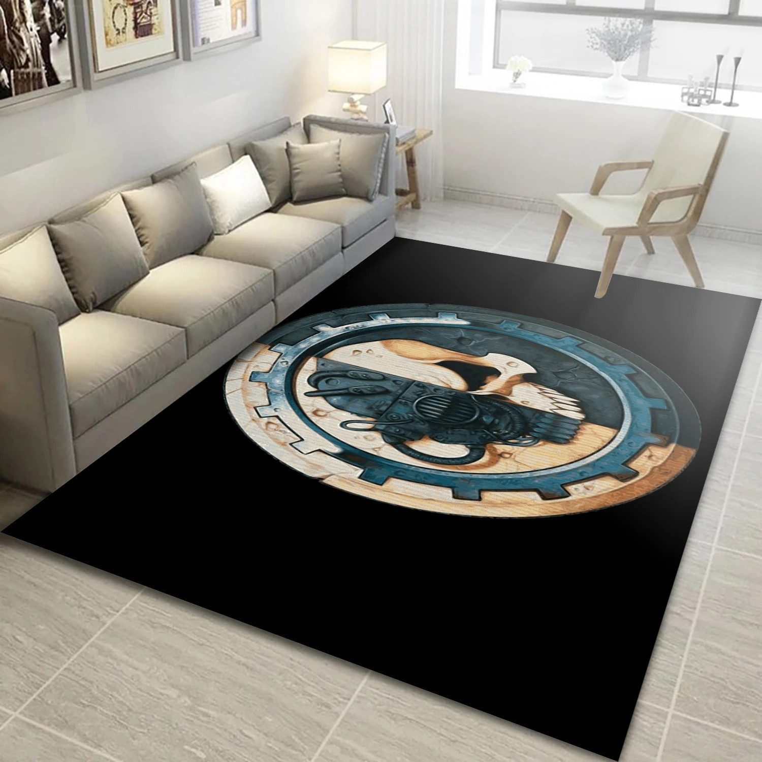 Deus Est Machina Video Game Reangle Rug, Area Rug - Christmas Gift Decor - Indoor Outdoor Rugs