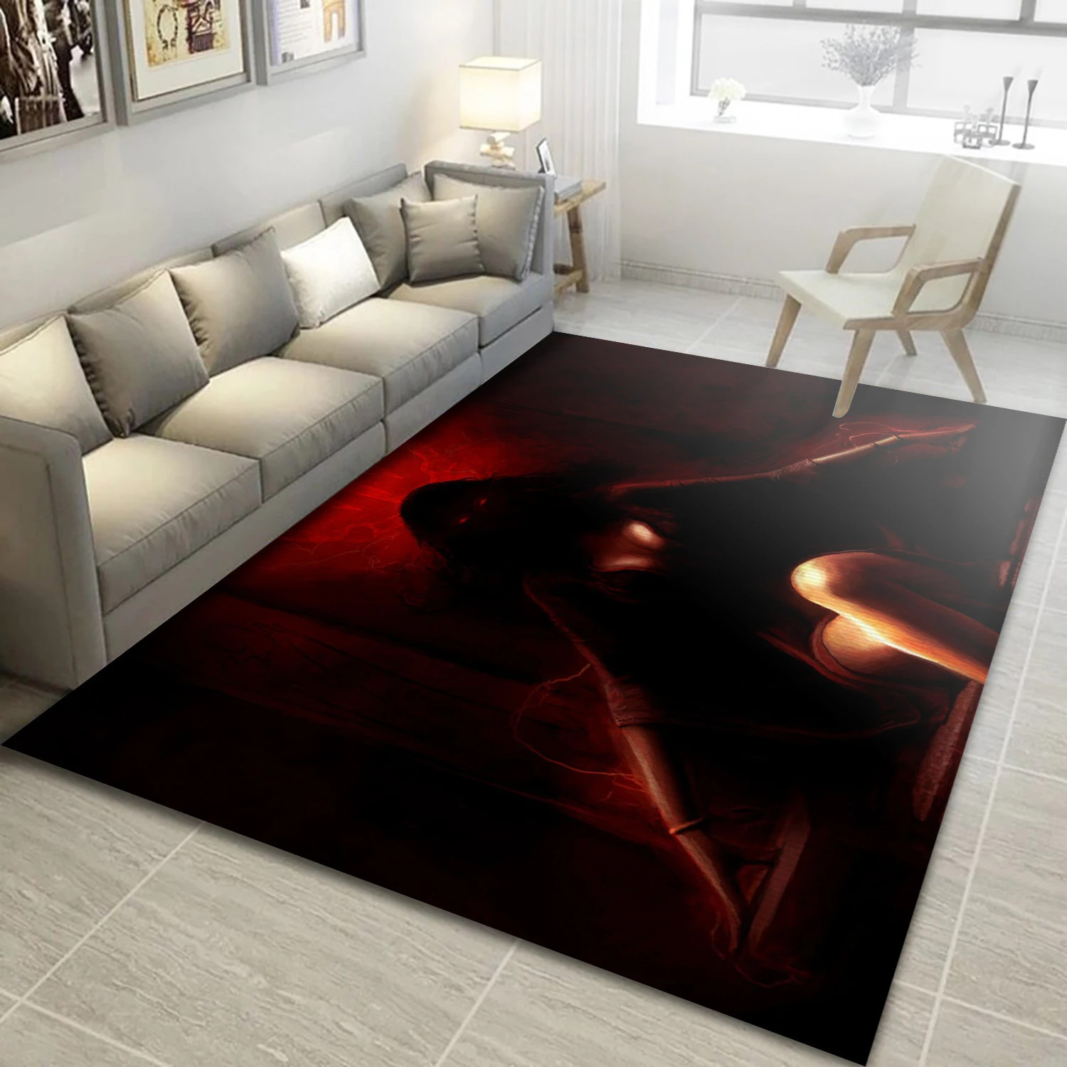 The Devil Within Video Game Area Rug Area, Bedroom Rug - Family Gift US Decor - Indoor Outdoor Rugs