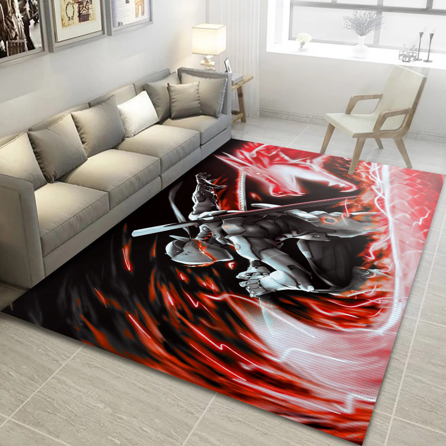 Evil Genji Game Area Rug Carpet, Area Rug - Family Gift US Decor - Indoor Outdoor Rugs