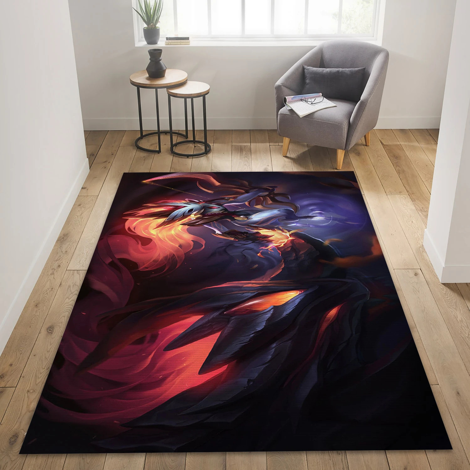 Shadowfire Video Game Reangle Rug, Living Room Rug - Christmas Gift Decor - Indoor Outdoor Rugs