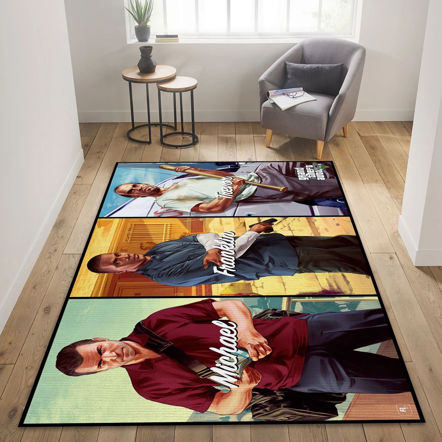 Trevor Philips Video Game Reangle Rug, Area Rug - Home Decor Floor Decor - Indoor Outdoor Rugs