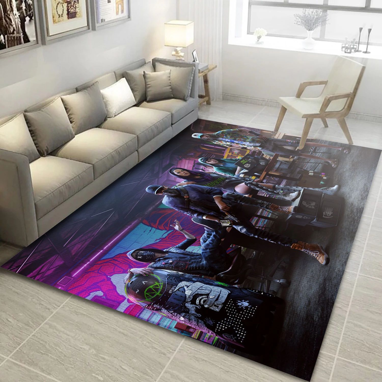 Watch Dogs 2 Game Area Rug Carpet, Living Room Rug - Family Gift US Decor - Indoor Outdoor Rugs