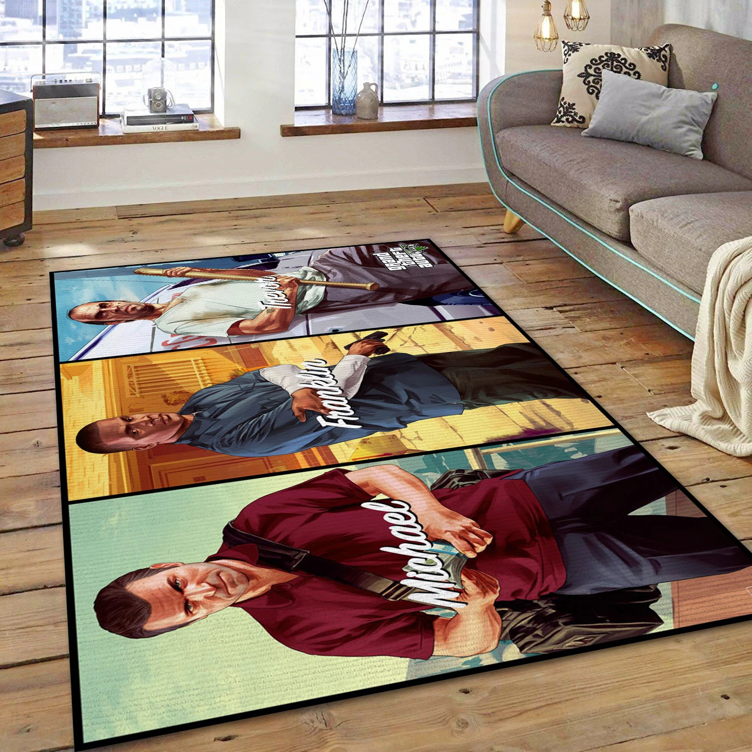 Trevor Philips Video Game Reangle Rug, Area Rug - Home Decor Floor Decor - Indoor Outdoor Rugs