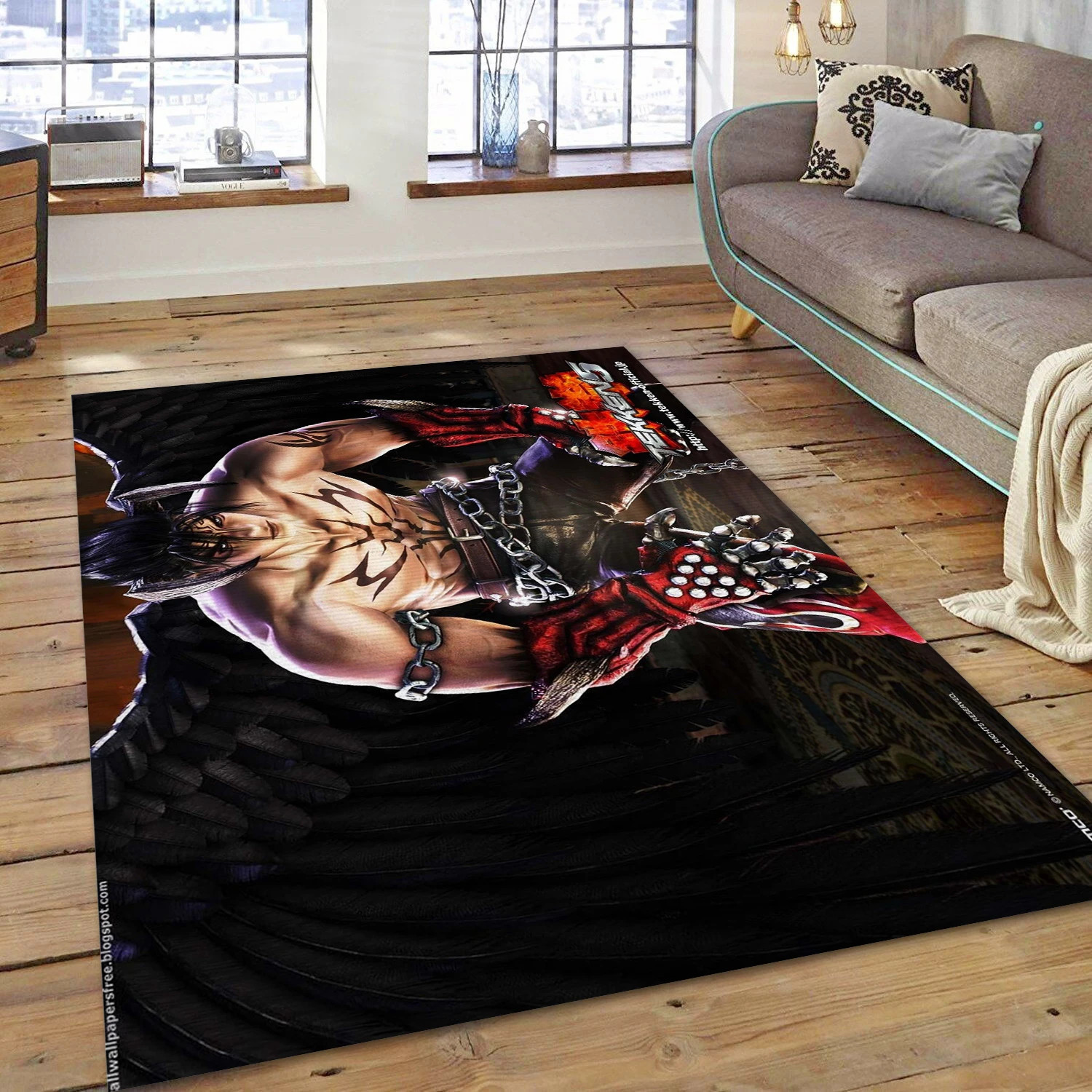 Jin Kazama Video Game Area Rug Area, Living Room Rug - Family Gift US Decor - Indoor Outdoor Rugs