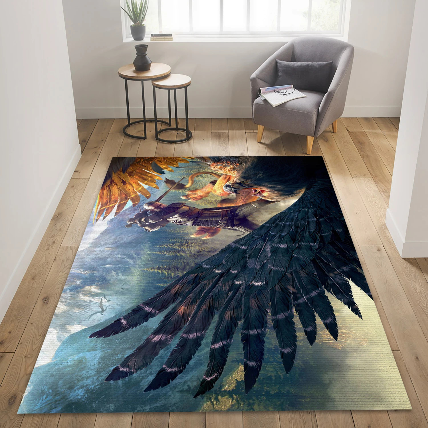 Geralt Of Rivia Gaming Area Rug, Living Room Rug - Family Gift US Decor - Indoor Outdoor Rugs