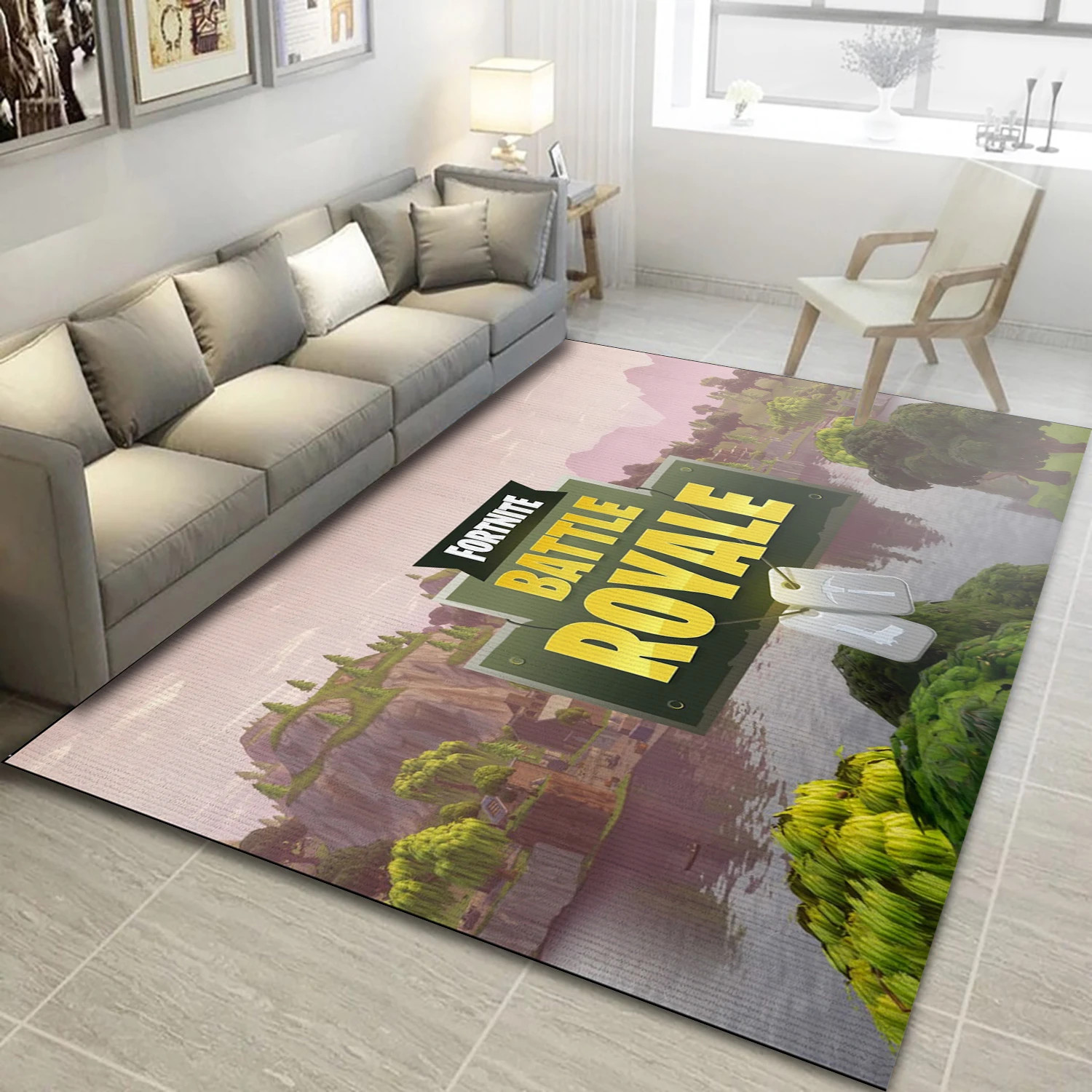 Fortnite Video Game Reangle Rug, Area Rug - Home Decor Floor Decor - Indoor Outdoor Rugs