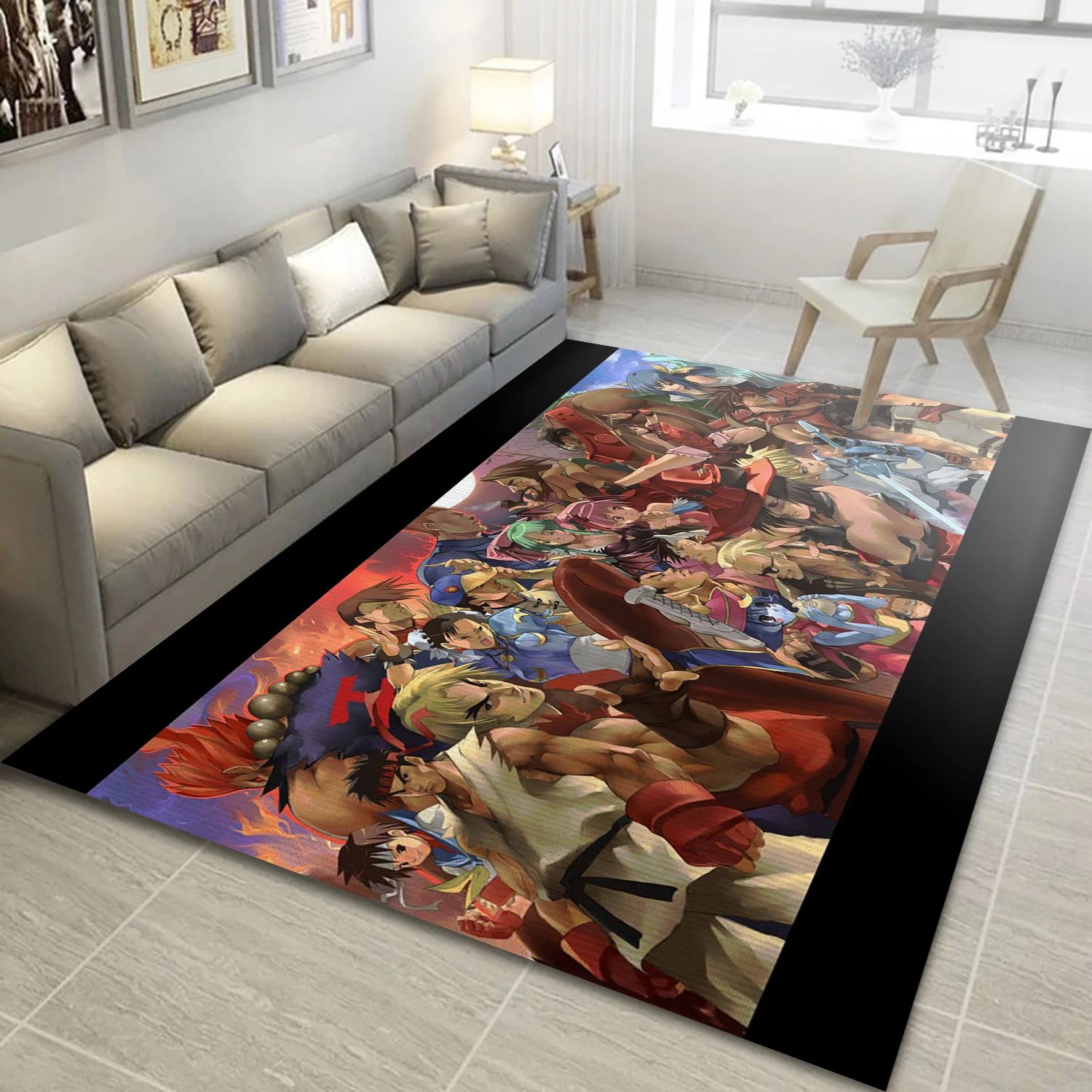 Street Fighter Video Game Reangle Rug, Living Room Rug - Family Gift US Decor - Indoor Outdoor Rugs