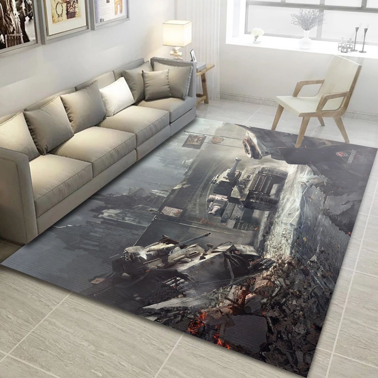 World Of Tanks Gaming Area Rug, Bedroom Rug - Home Decor Floor Decor - Indoor Outdoor Rugs