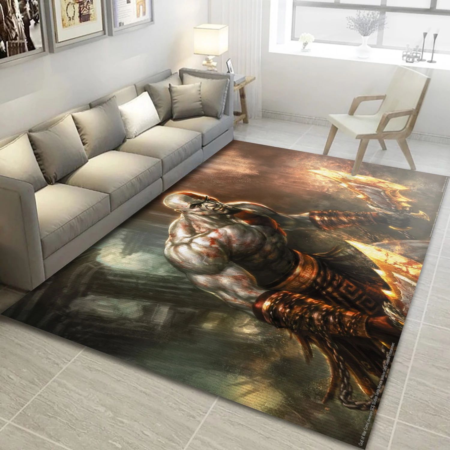 God Of War Video Game Reangle Rug, Area Rug - Home Decor Floor Decor - Indoor Outdoor Rugs